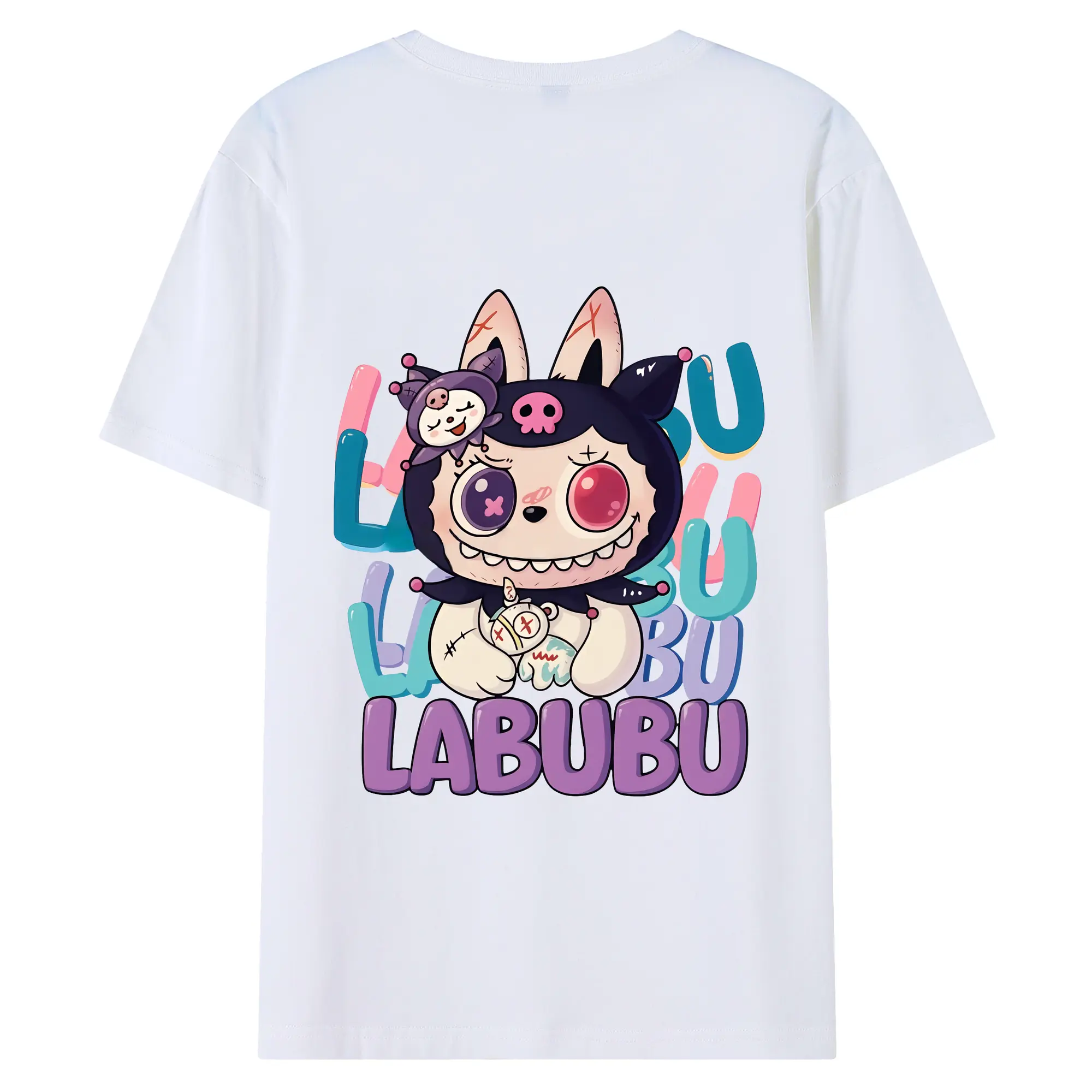 ラブブ グッズ ラブブ - 綿100％ 半袖Tシャツ ・ バックプリント ・ 快適 通気性 ・ 日常使い 散歩 スポーツ用