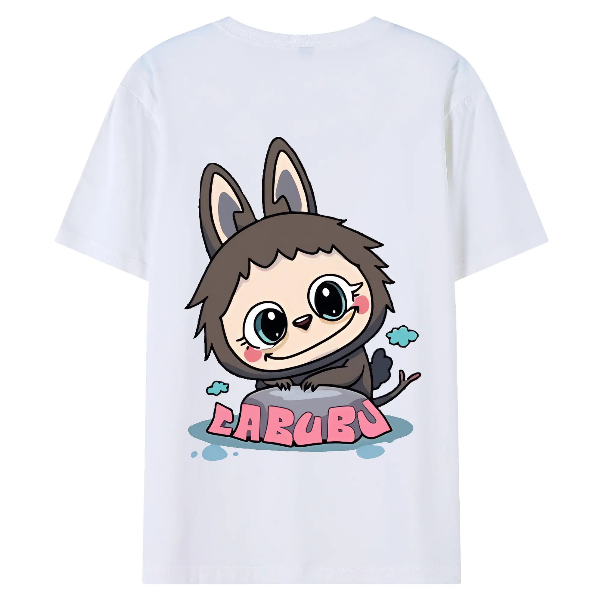 ラブブ グッズ ラブブ - 綿100％ 半袖Tシャツ ・ バックプリント ・ 快適 通気性 ・ 日常使い 散歩 スポーツ用