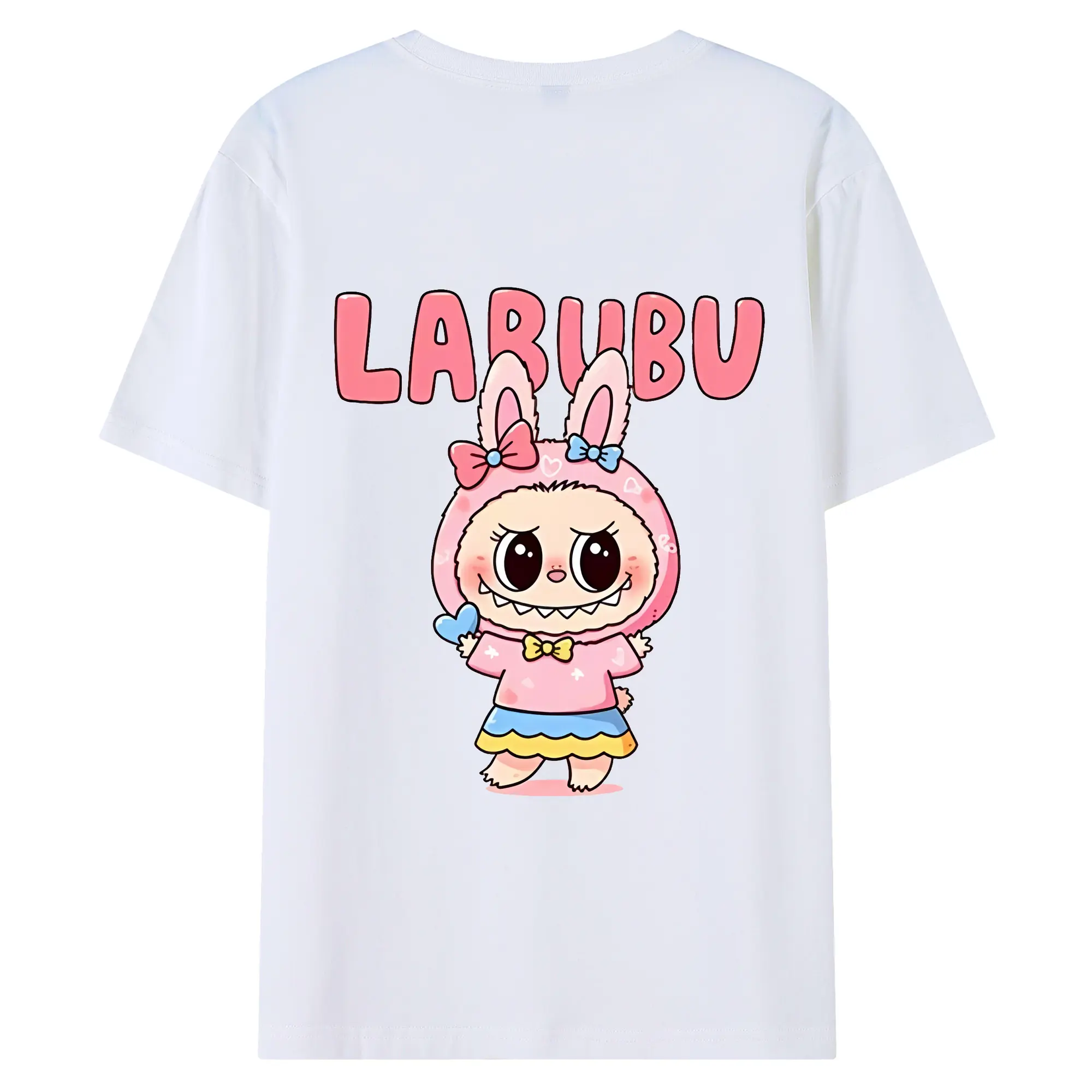 ラブブ グッズ ラブブ - 綿100％ 半袖Tシャツ ・ バックプリント ・ 快適 通気性 ・ 日常使い 散歩 スポーツ用