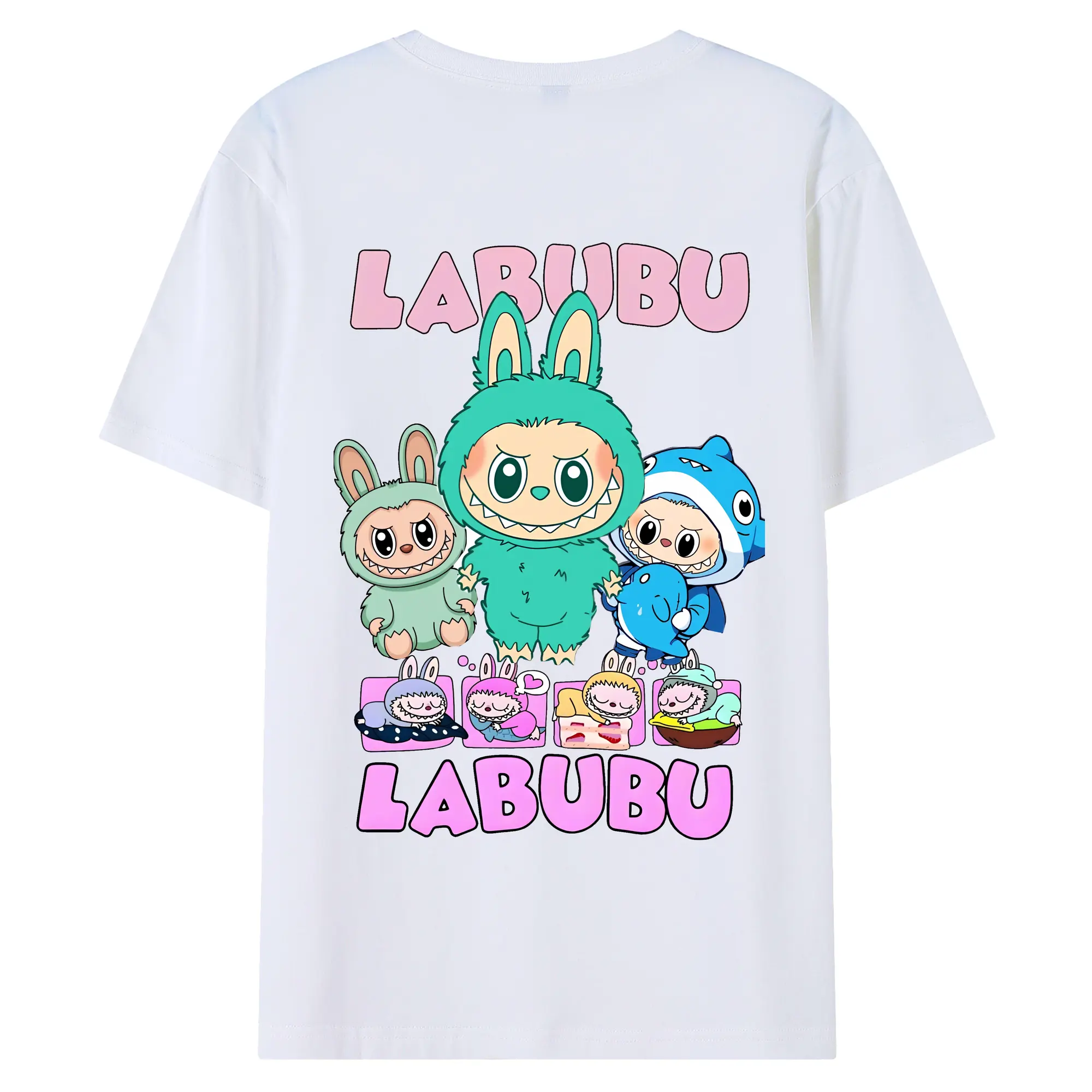 ラブブ グッズ ラブブ - 綿100％ 半袖Tシャツ ・ バックプリント ・ 快適 通気性 ・ 日常使い 散歩 スポーツ用