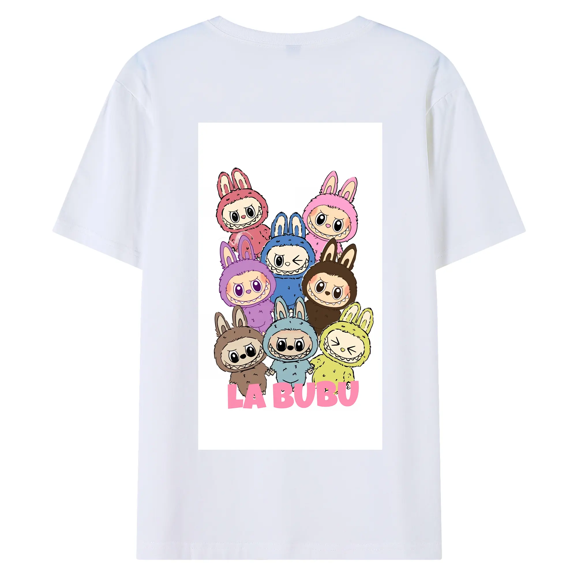 ラブブ グッズ ラブブ - 綿100％ 半袖Tシャツ ・ バックプリント ・ 快適 通気性 ・ 日常使い 散歩 スポーツ用