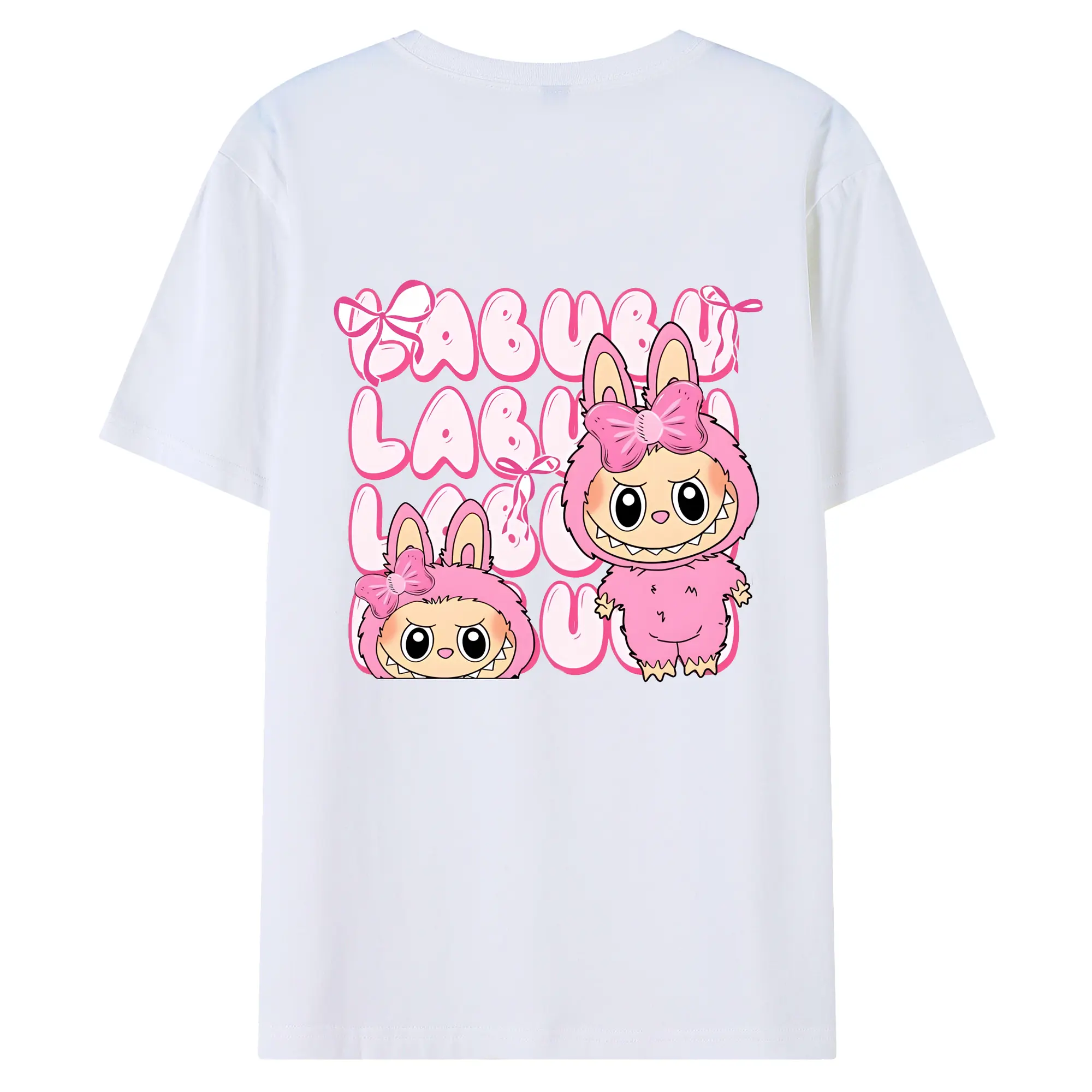 ラブブ グッズ ラブブ - 綿100％ 半袖Tシャツ ・ バックプリント ・ 快適 通気性 ・ 日常使い 散歩 スポーツ用