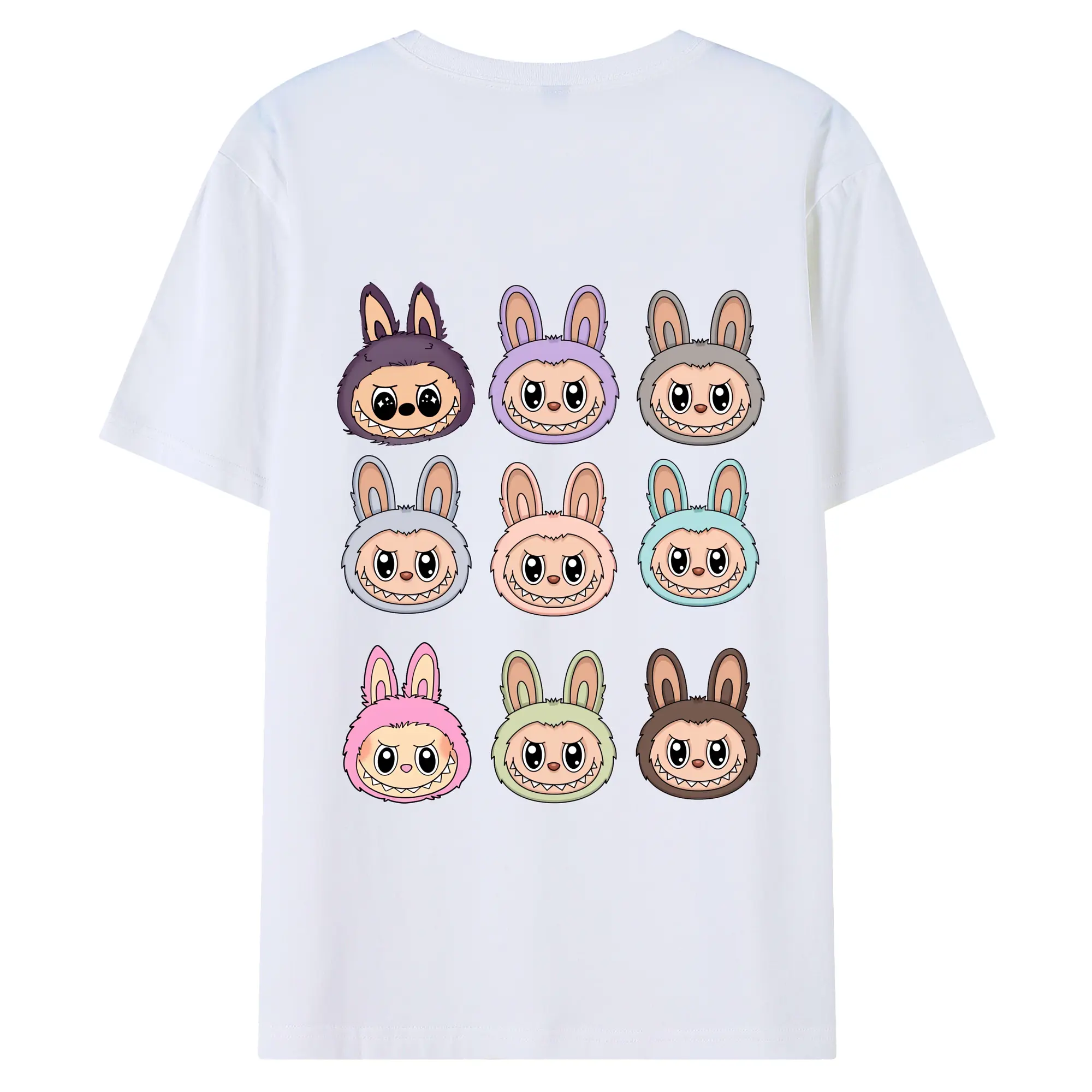 ラブブ グッズ ラブブ - 綿100％ 半袖Tシャツ ・ バックプリント ・ 快適 通気性 ・ 日常使い 散歩 スポーツ用