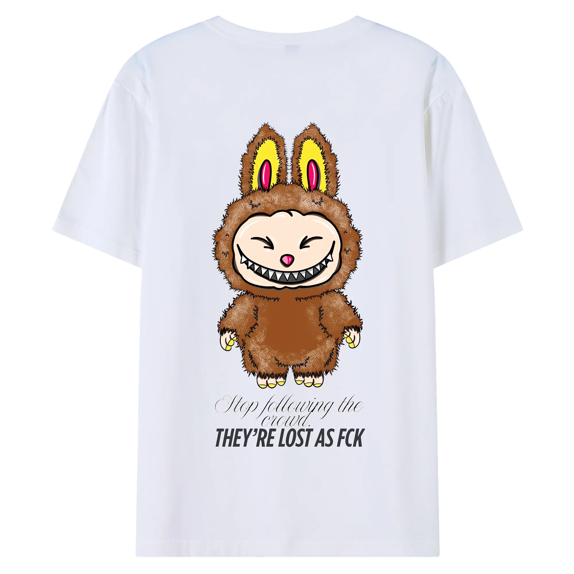 ラブブ グッズ ラブブ - 綿100％ 半袖Tシャツ ・ バックプリント ・ 快適 通気性 ・ 日常使い 散歩 スポーツ用