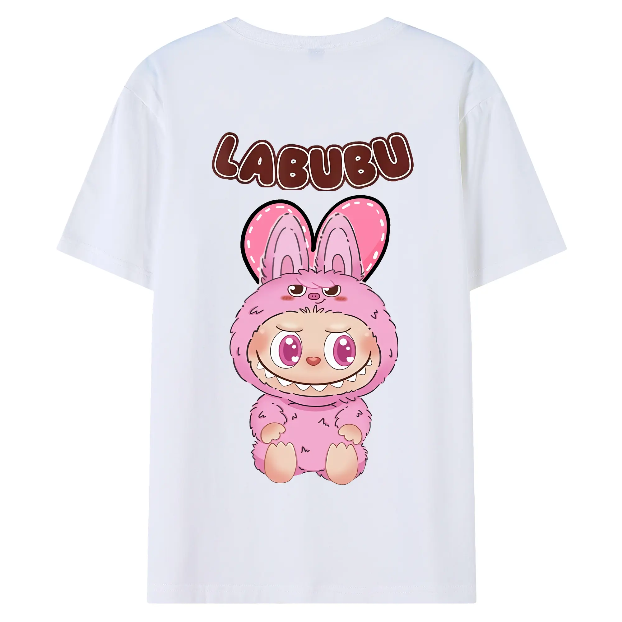 ラブブ グッズ ラブブ - 綿100％ 半袖Tシャツ ・ バックプリント ・ 快適 通気性 ・ 日常使い 散歩 スポーツ用