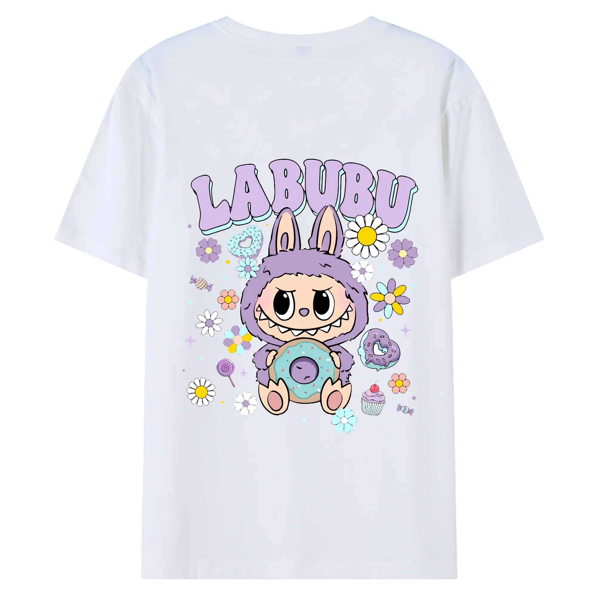 ラブブ グッズ ラブブ - 綿100％ 半袖Tシャツ ・ バックプリント ・ 快適 通気性 ・ 日常使い 散歩 スポーツ用