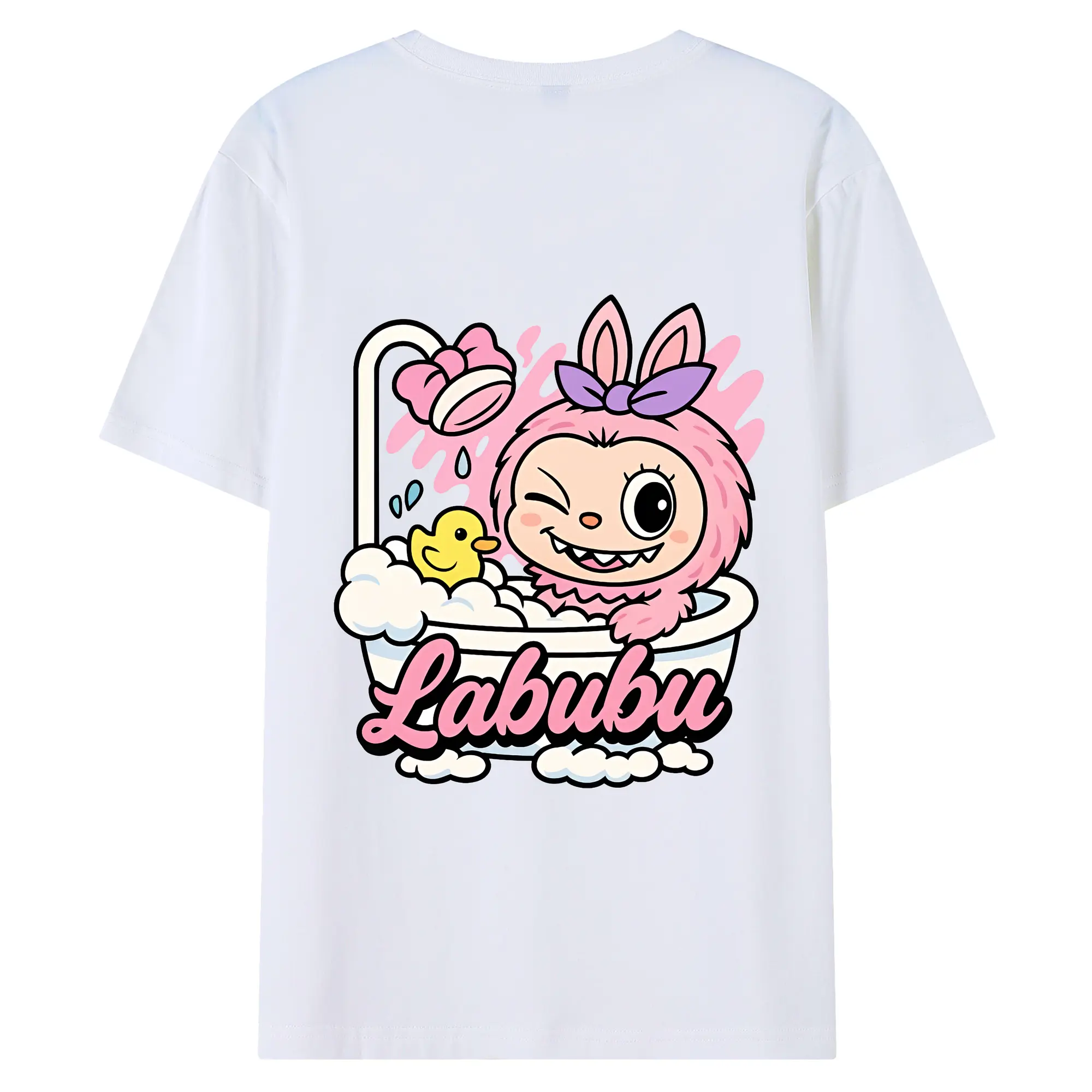 ラブブ グッズ ラブブ - 綿100％ 半袖Tシャツ ・ バックプリント ・ 快適 通気性 ・ 日常使い 散歩 スポーツ用