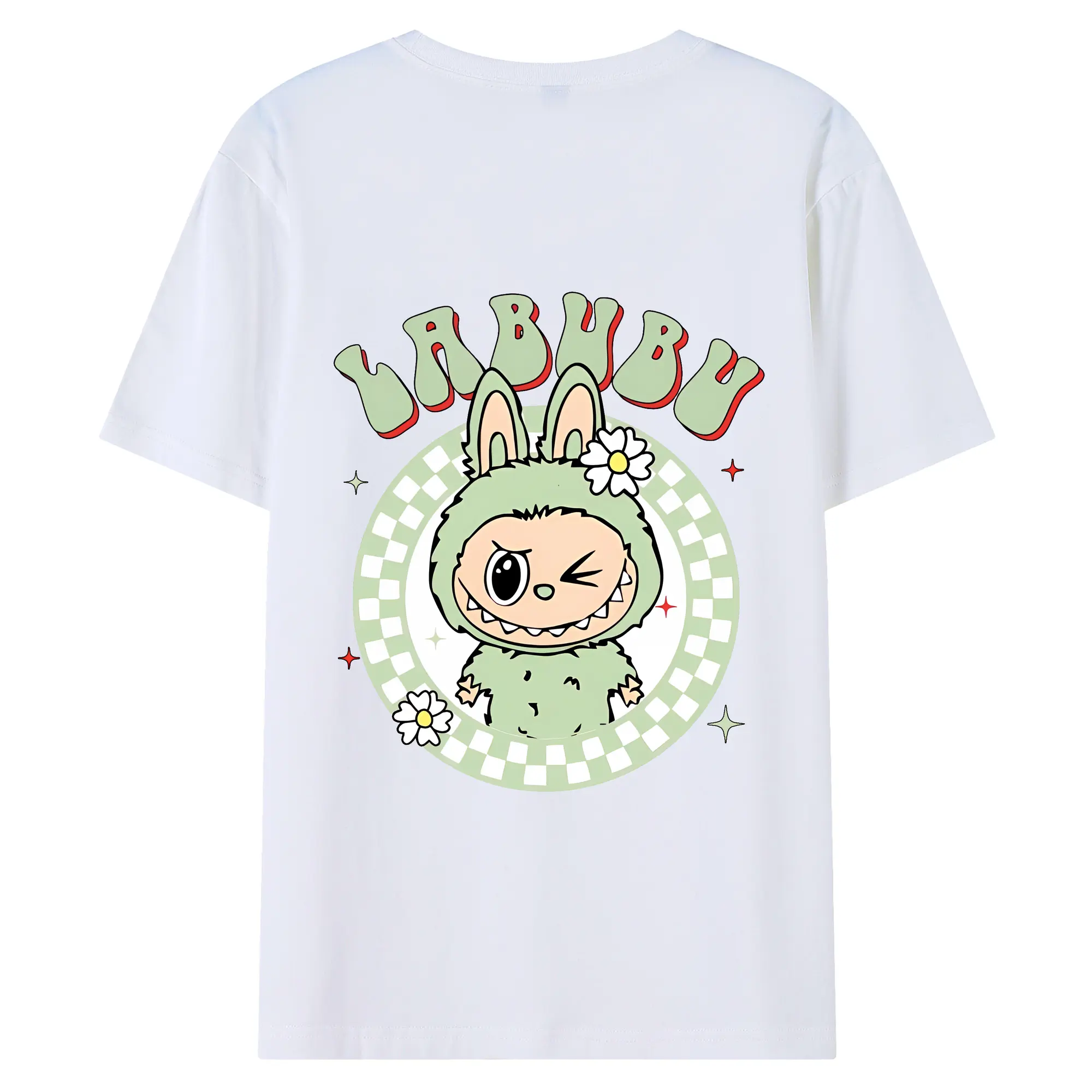 ラブブ グッズ ラブブ - 綿100％ 半袖Tシャツ ・ バックプリント ・ 快適 通気性 ・ 日常使い 散歩 スポーツ用