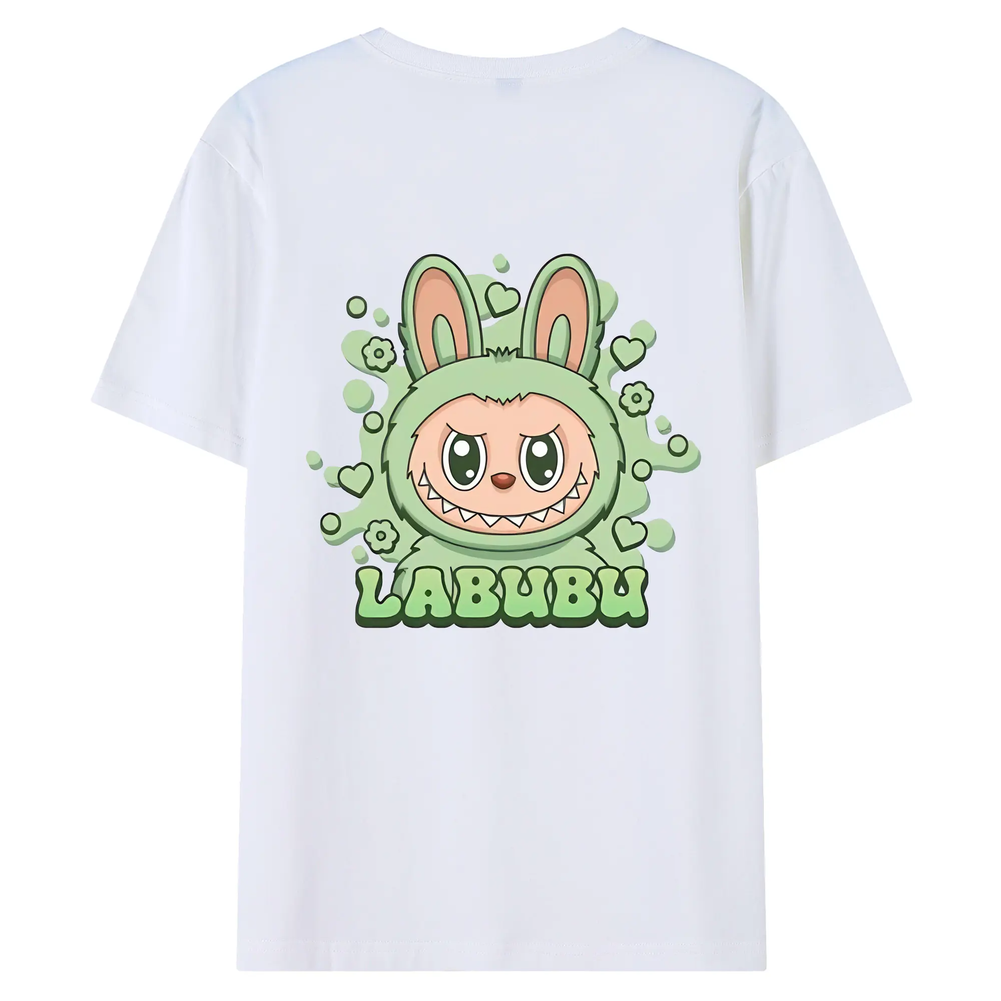 ラブブ グッズ ラブブ - 綿100％ 半袖Tシャツ ・ バックプリント ・ 快適 通気性 ・ 日常使い 散歩 スポーツ用