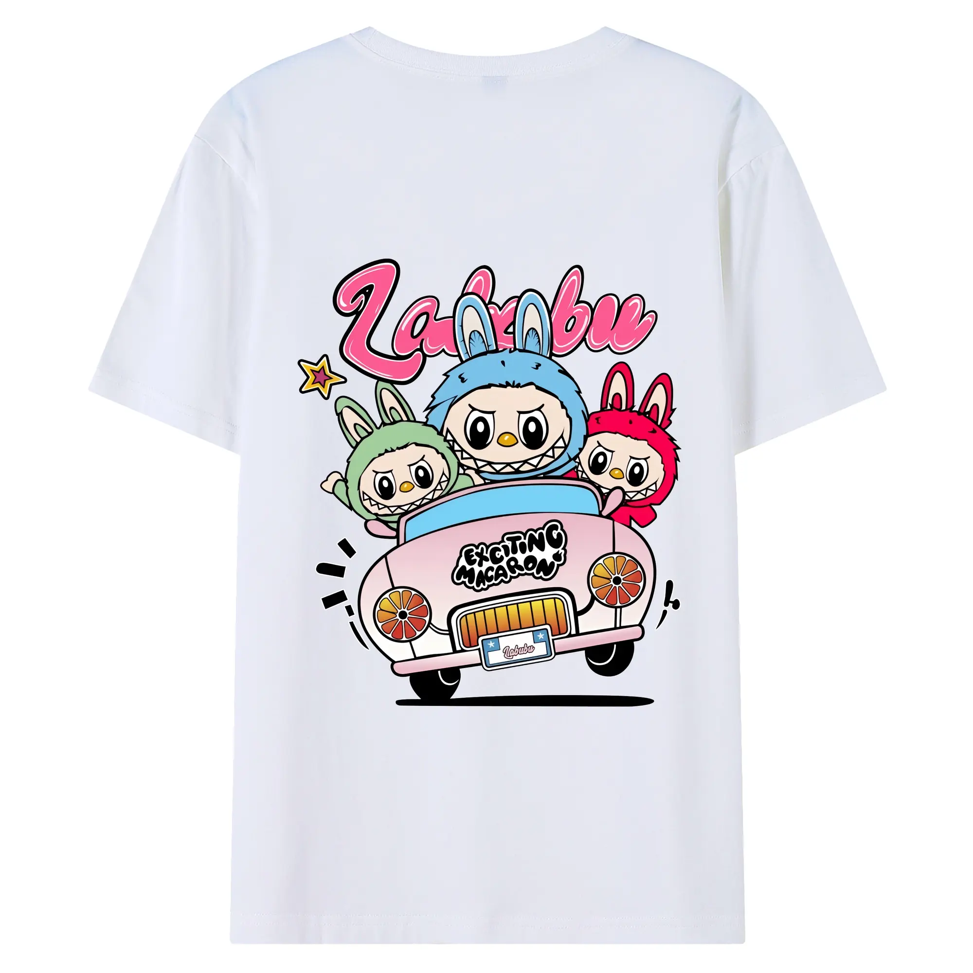 ラブブ グッズ ラブブ - 綿100％ 半袖Tシャツ ・ バックプリント ・ 快適 通気性 ・ 日常使い 散歩 スポーツ用