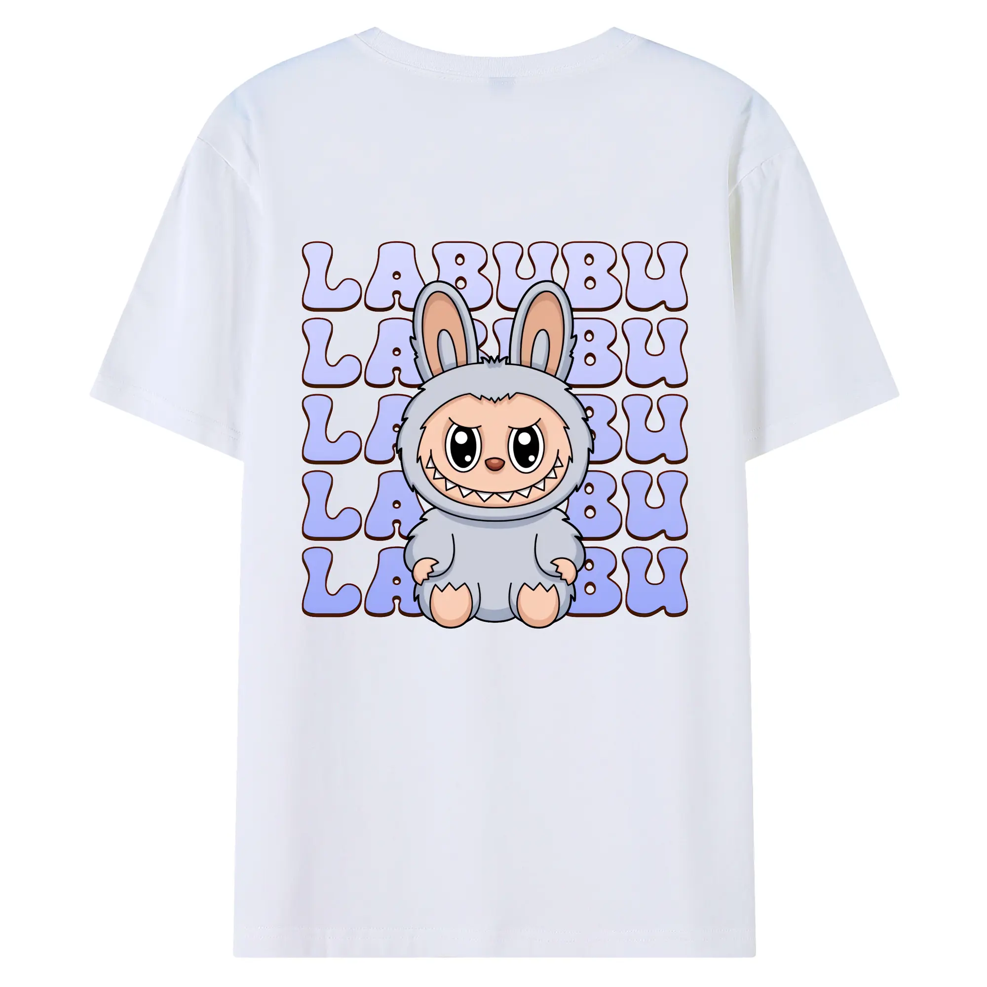 ラブブ グッズ ラブブ - 綿100％ 半袖Tシャツ ・ バックプリント ・ 快適 通気性 ・ 日常使い 散歩 スポーツ用