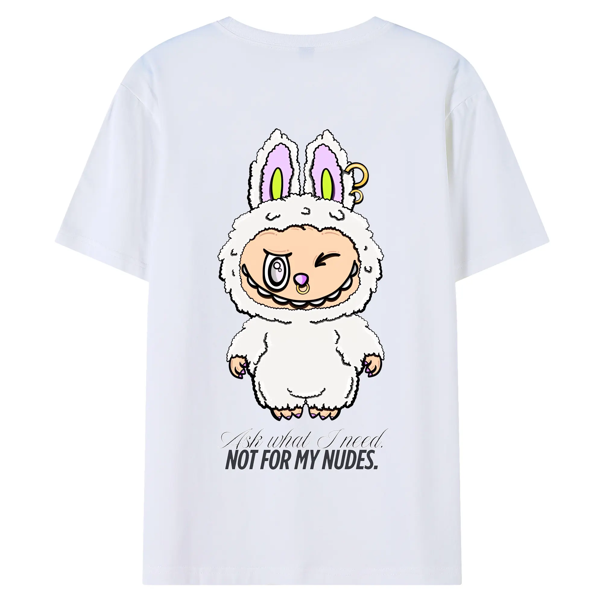 ラブブ グッズ ラブブ - 綿100％ 半袖Tシャツ ・ バックプリント ・ 快適 通気性 ・ 日常使い 散歩 スポーツ用