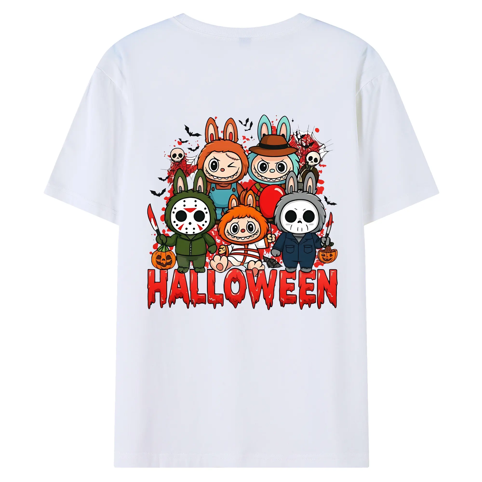 ラブブ グッズ ラブブ - 綿100％ 半袖Tシャツ ・ バックプリント ・ 快適 通気性 ・ 日常使い 散歩 スポーツ用