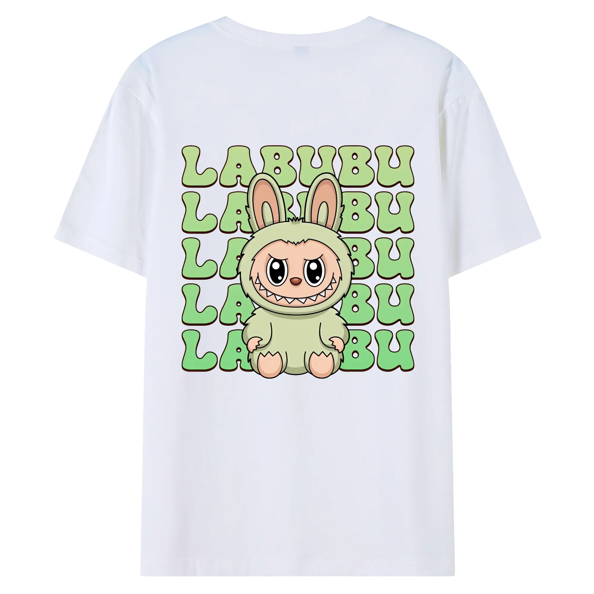 ラブブ グッズ ラブブ - 綿100％ 半袖Tシャツ ・ バックプリント ・ 快適 通気性 ・ 日常使い 散歩 スポーツ用