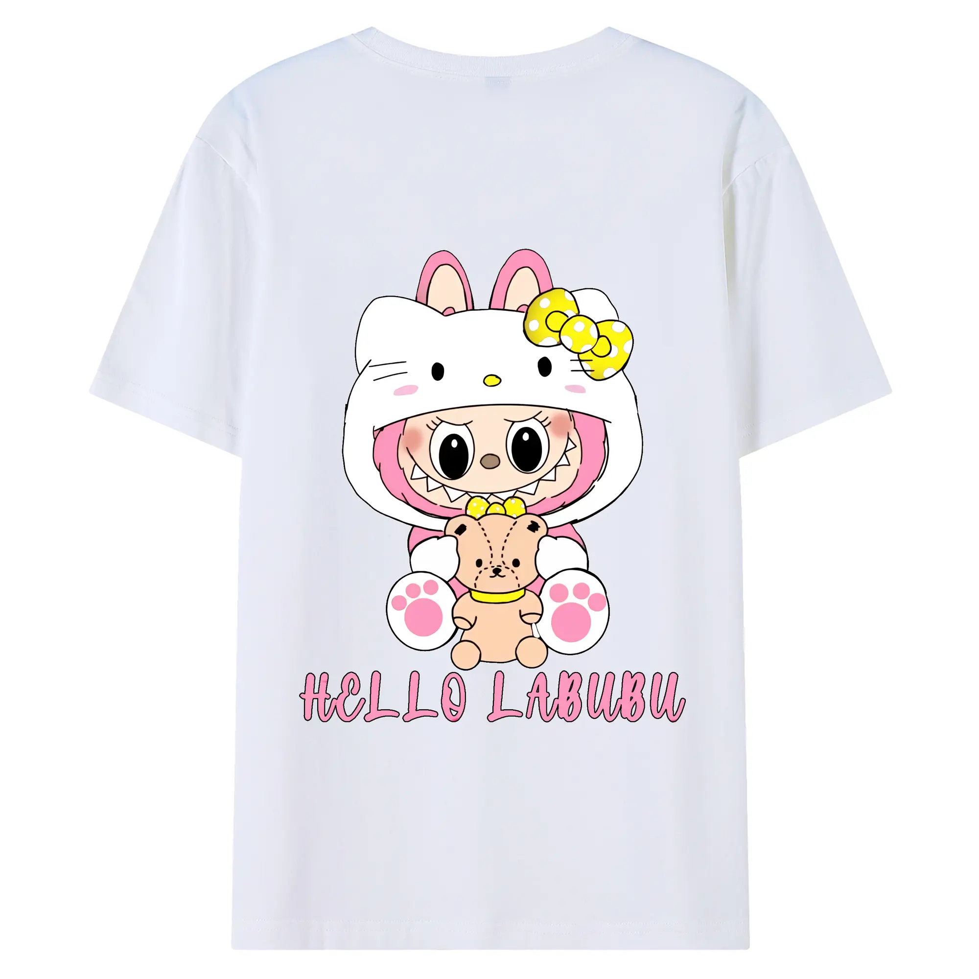 ラブブ グッズ ラブブ - 綿100％ 半袖Tシャツ ・ バックプリント ・ 快適 通気性 ・ 日常使い 散歩 スポーツ用