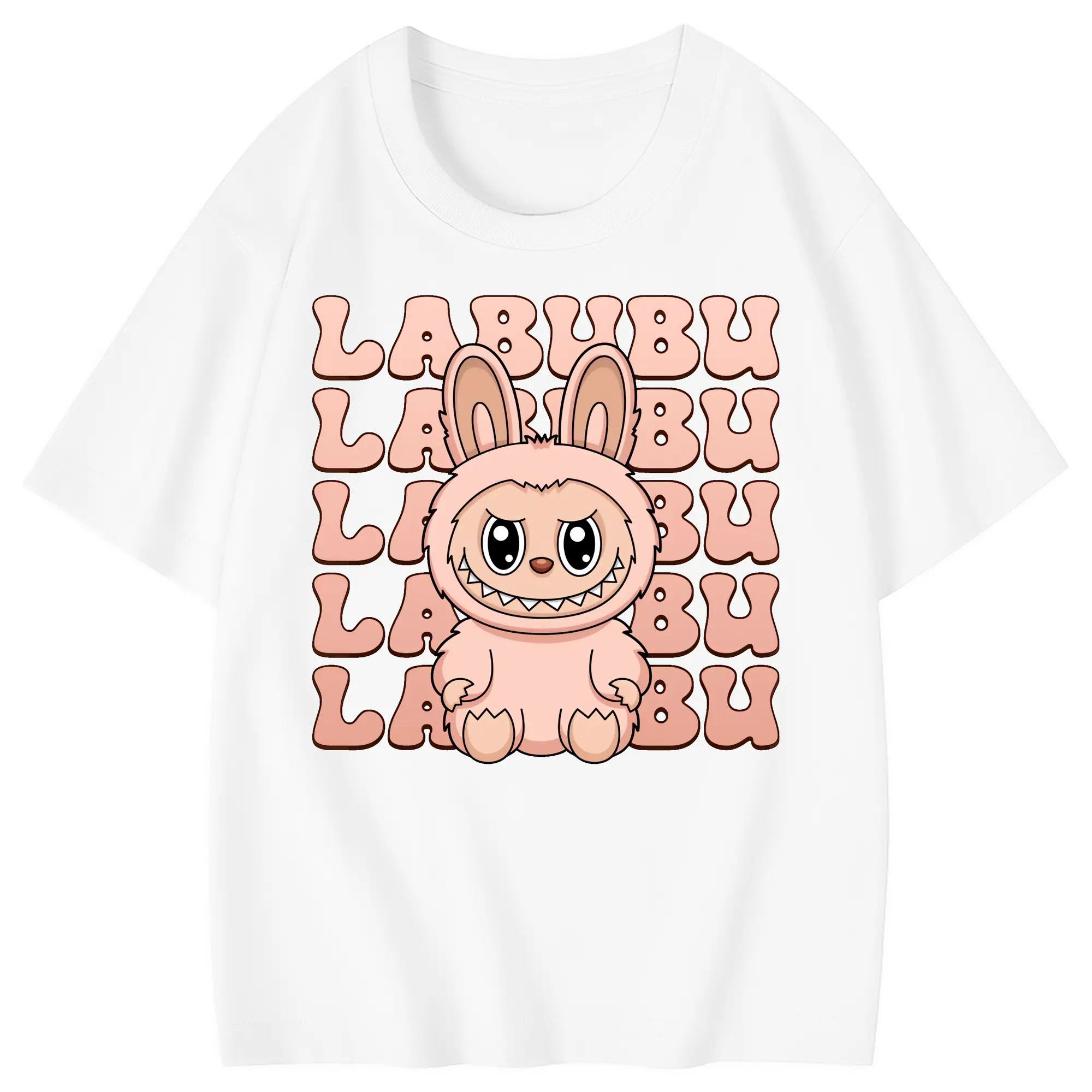 ラブブ グッズ ラブブ - 綿100％ キッズTシャツ ・ フロントプリント ・ 快適 通気性 ・ スポーツ カジュアル 散歩用
