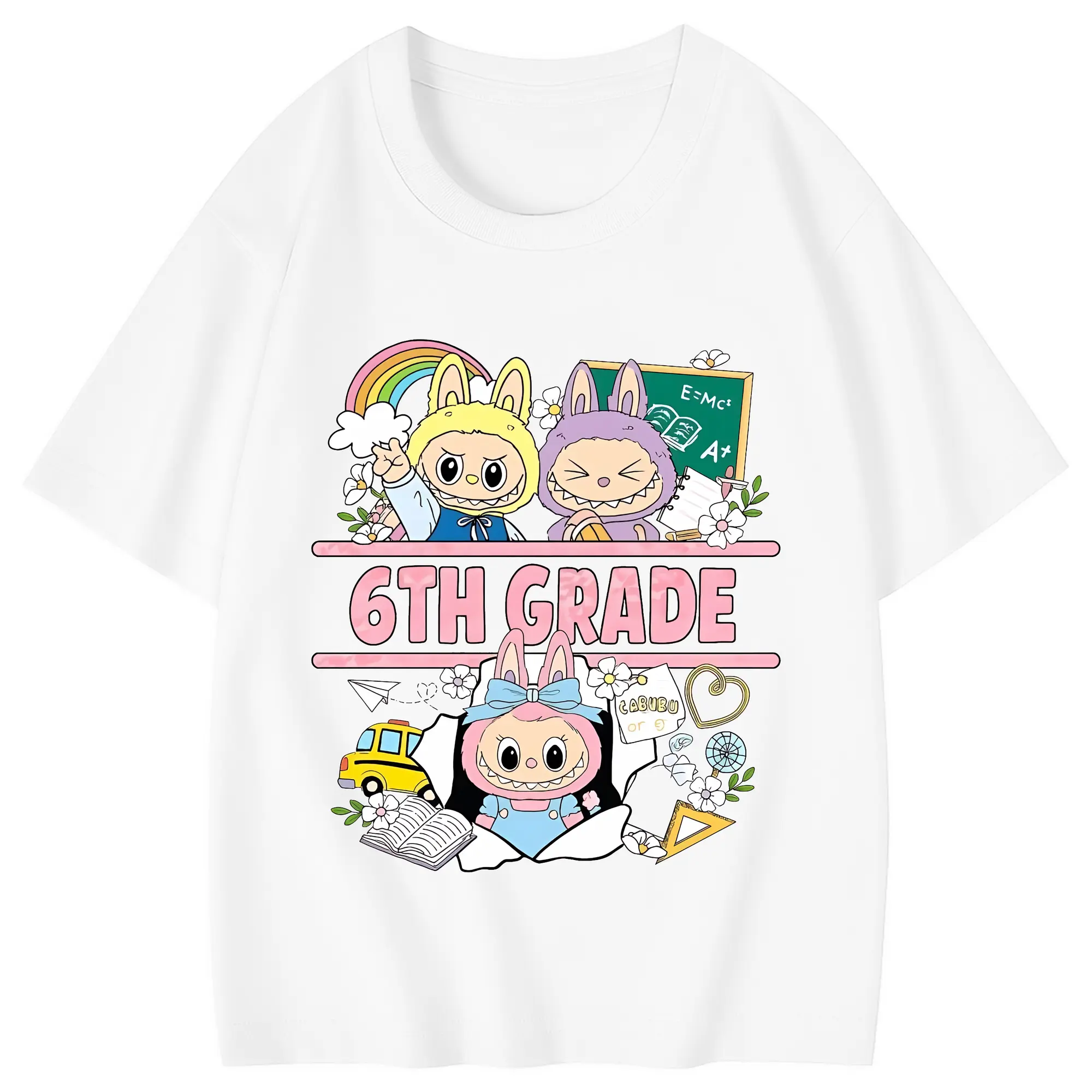 ラブブ グッズ ラブブ - 綿100％ キッズTシャツ ・ フロントプリント ・ 快適 通気性 ・ スポーツ カジュアル 散歩用