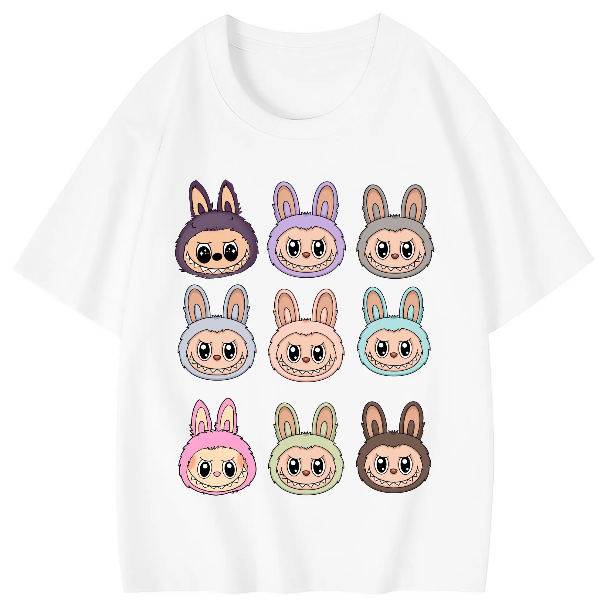 ラブブ グッズ ラブブ - 綿100％ キッズTシャツ ・ フロントプリント ・ 快適 通気性 ・ スポーツ カジュアル 散歩用