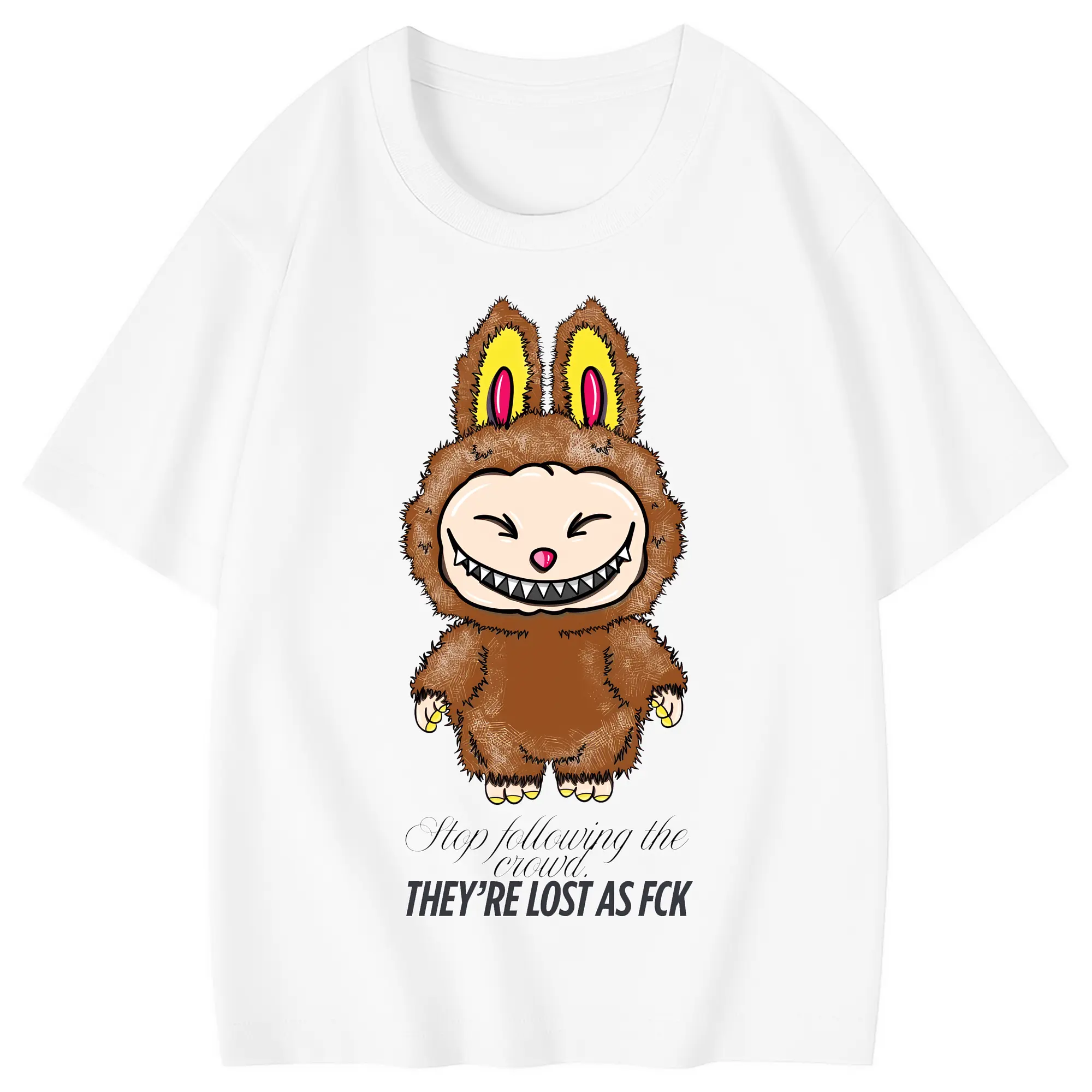 ラブブ グッズ ラブブ - 綿100％ キッズTシャツ ・ フロントプリント ・ 快適 通気性 ・ スポーツ カジュアル 散歩用