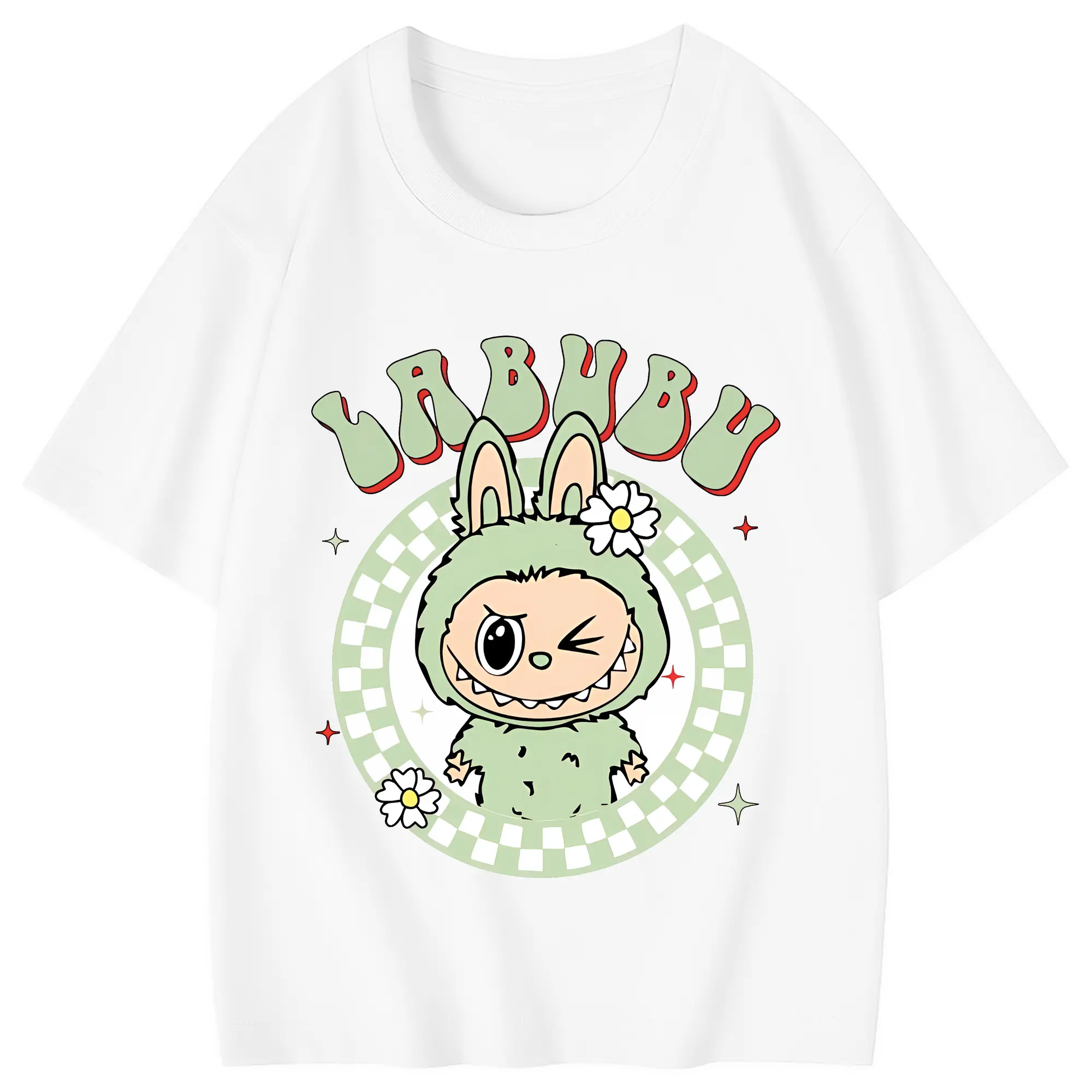 ラブブ グッズ ラブブ - 綿100％ キッズTシャツ ・ フロントプリント ・ 快適 通気性 ・ スポーツ カジュアル 散歩用