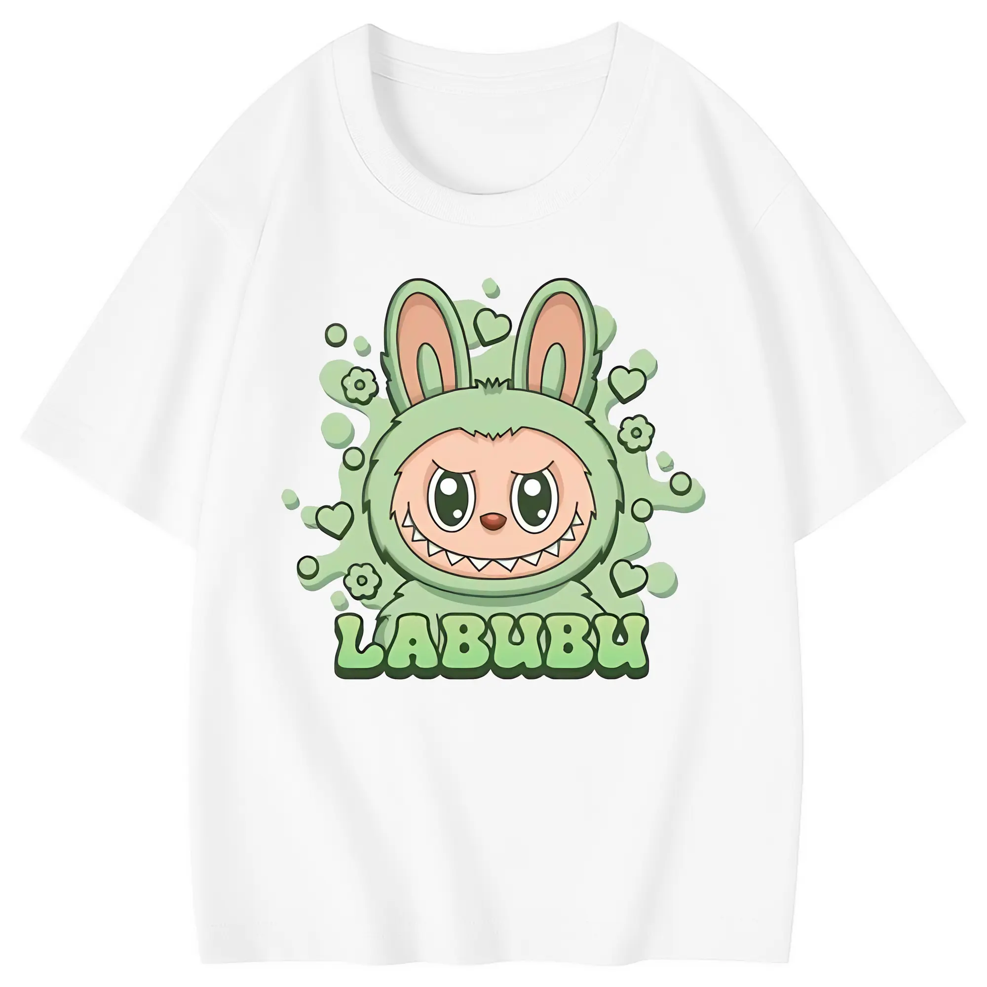 ラブブ グッズ ラブブ - 綿100％ キッズTシャツ ・ フロントプリント ・ 快適 通気性 ・ スポーツ カジュアル 散歩用