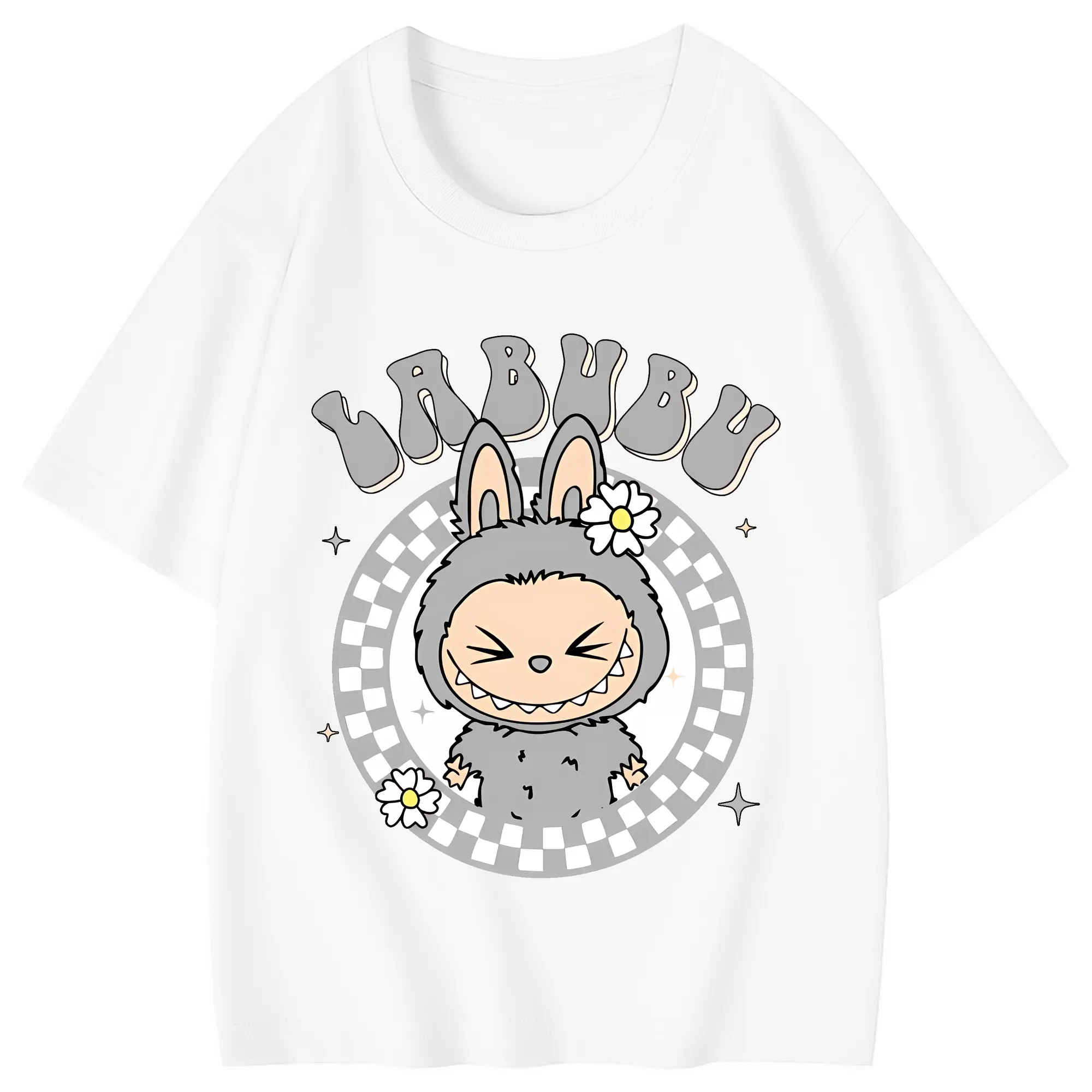 ラブブ グッズ ラブブ - 綿100％ キッズTシャツ ・ フロントプリント ・ 快適 通気性 ・ スポーツ カジュアル 散歩用