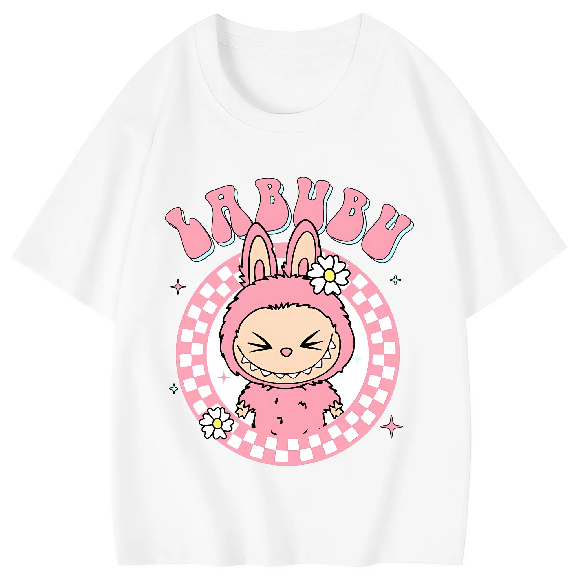 ラブブ グッズ ラブブ - 綿100％ キッズTシャツ ・ フロントプリント ・ 快適 通気性 ・ スポーツ カジュアル 散歩用