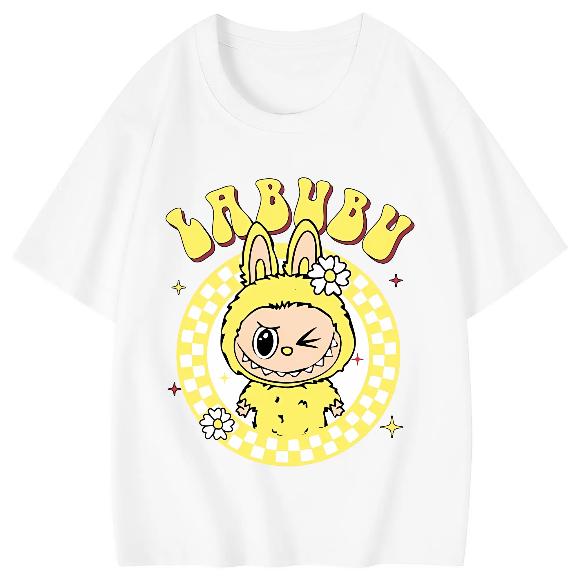 ラブブ グッズ ラブブ - 綿100％ キッズTシャツ ・ フロントプリント ・ 快適 通気性 ・ スポーツ カジュアル 散歩用