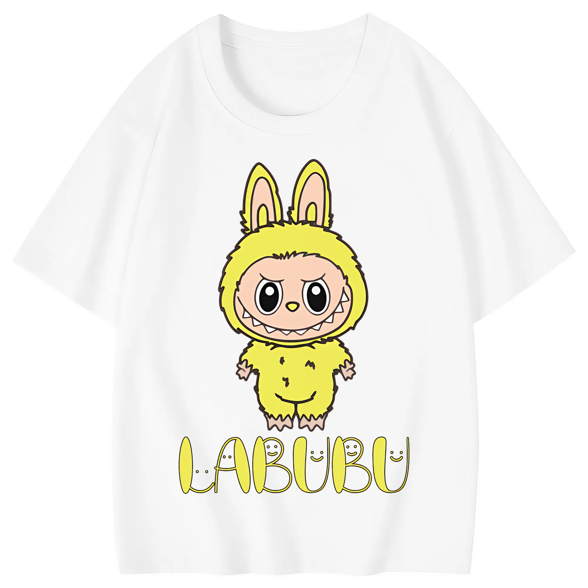 ラブブ グッズ ラブブ - 綿100％ キッズTシャツ ・ フロントプリント ・ 快適 通気性 ・ スポーツ カジュアル 散歩用