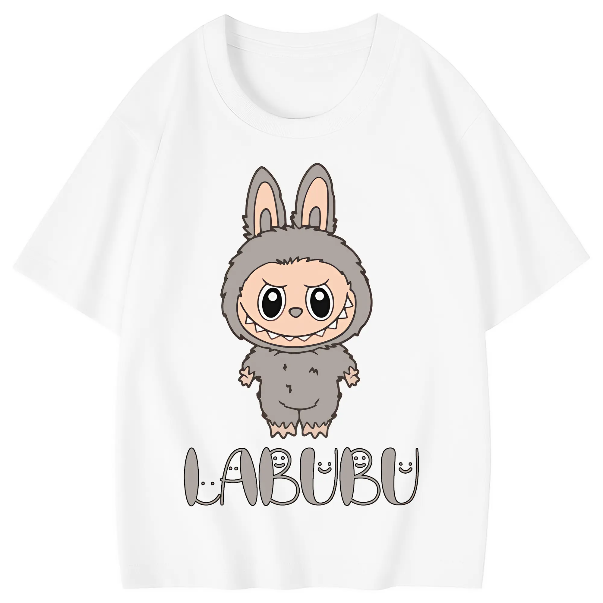 ラブブ グッズ ラブブ - 綿100％ キッズTシャツ ・ フロントプリント ・ 快適 通気性 ・ スポーツ カジュアル 散歩用