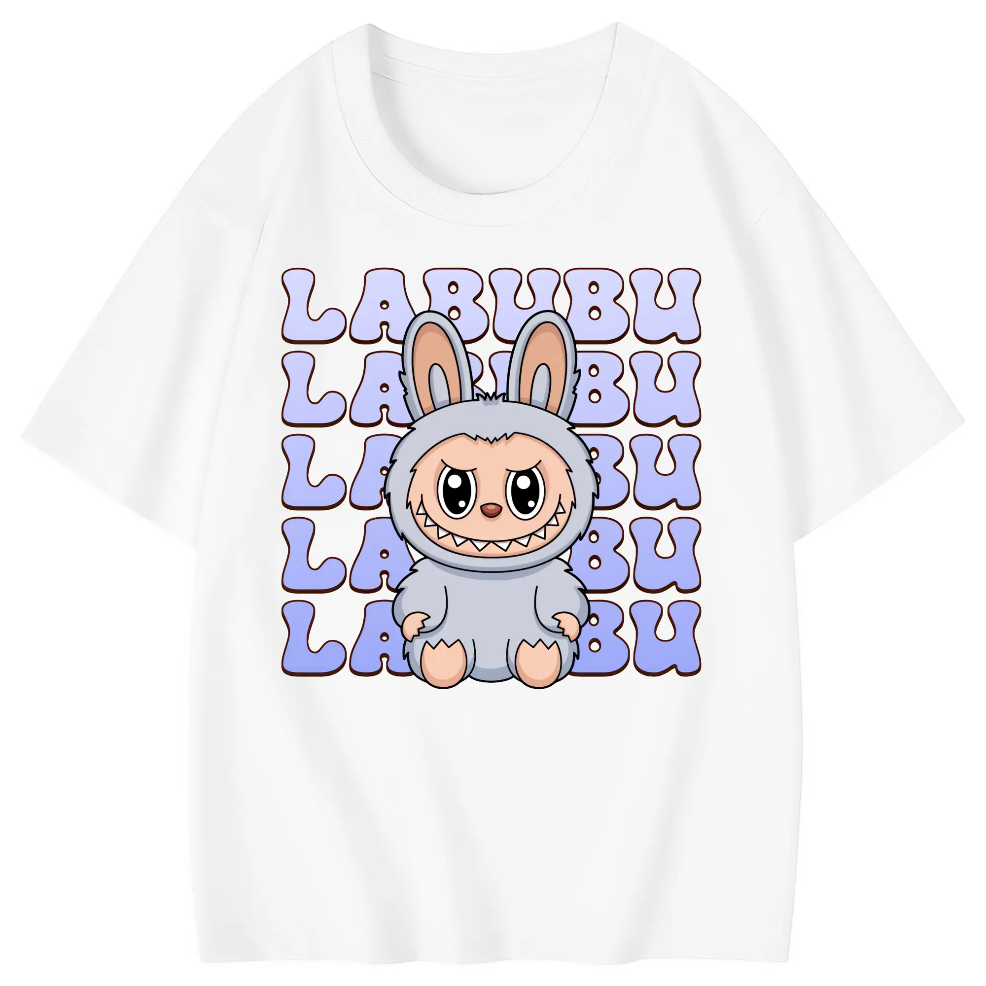 ラブブ グッズ ラブブ - 綿100％ キッズTシャツ ・ フロントプリント ・ 快適 通気性 ・ スポーツ カジュアル 散歩用