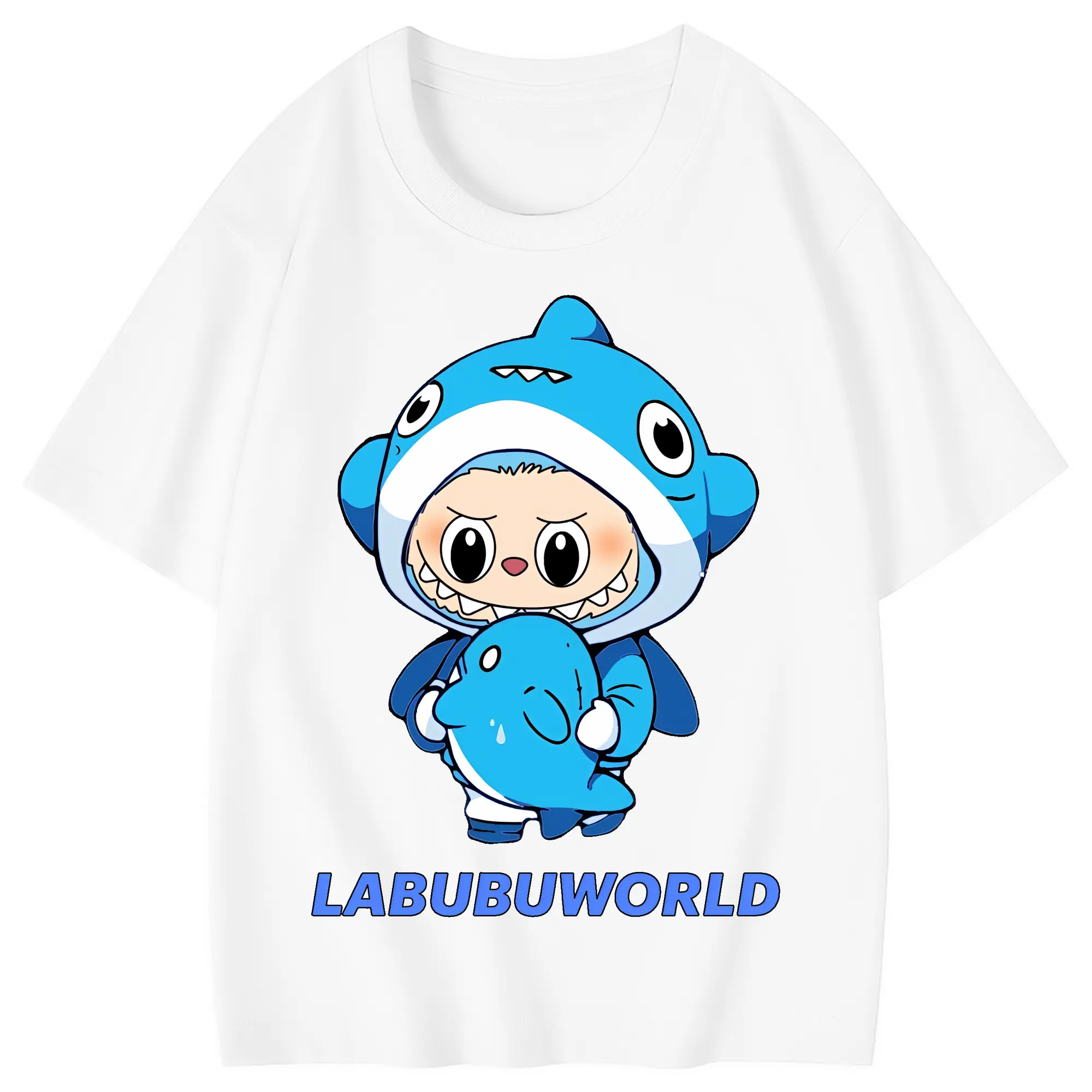 ラブブ グッズ ラブブ - 綿100％ キッズTシャツ ・ フロントプリント ・ 快適 通気性 ・ スポーツ カジュアル 散歩用