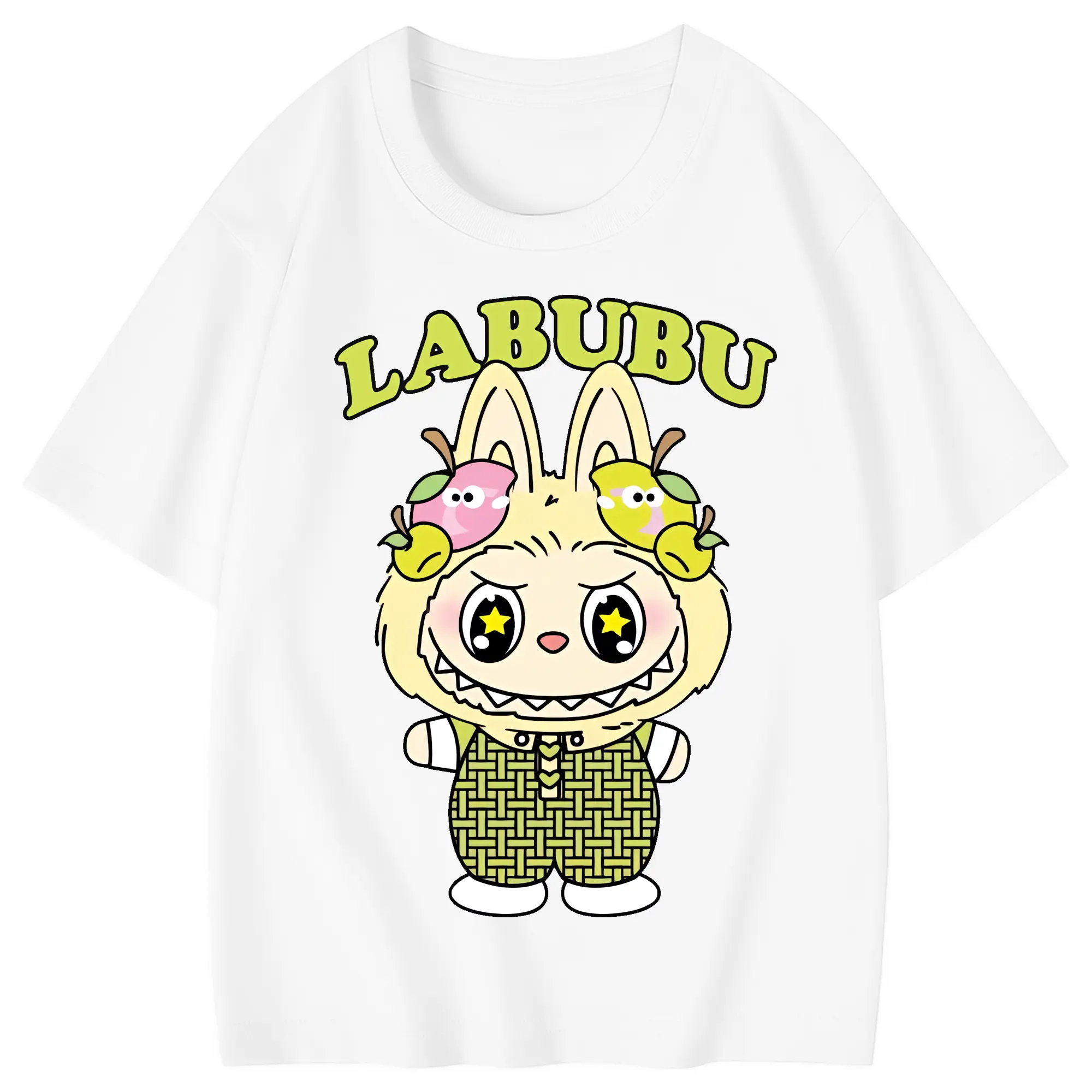 ラブブ グッズ ラブブ - 綿100％ キッズTシャツ ・ フロントプリント ・ 快適 通気性 ・ スポーツ カジュアル 散歩用
