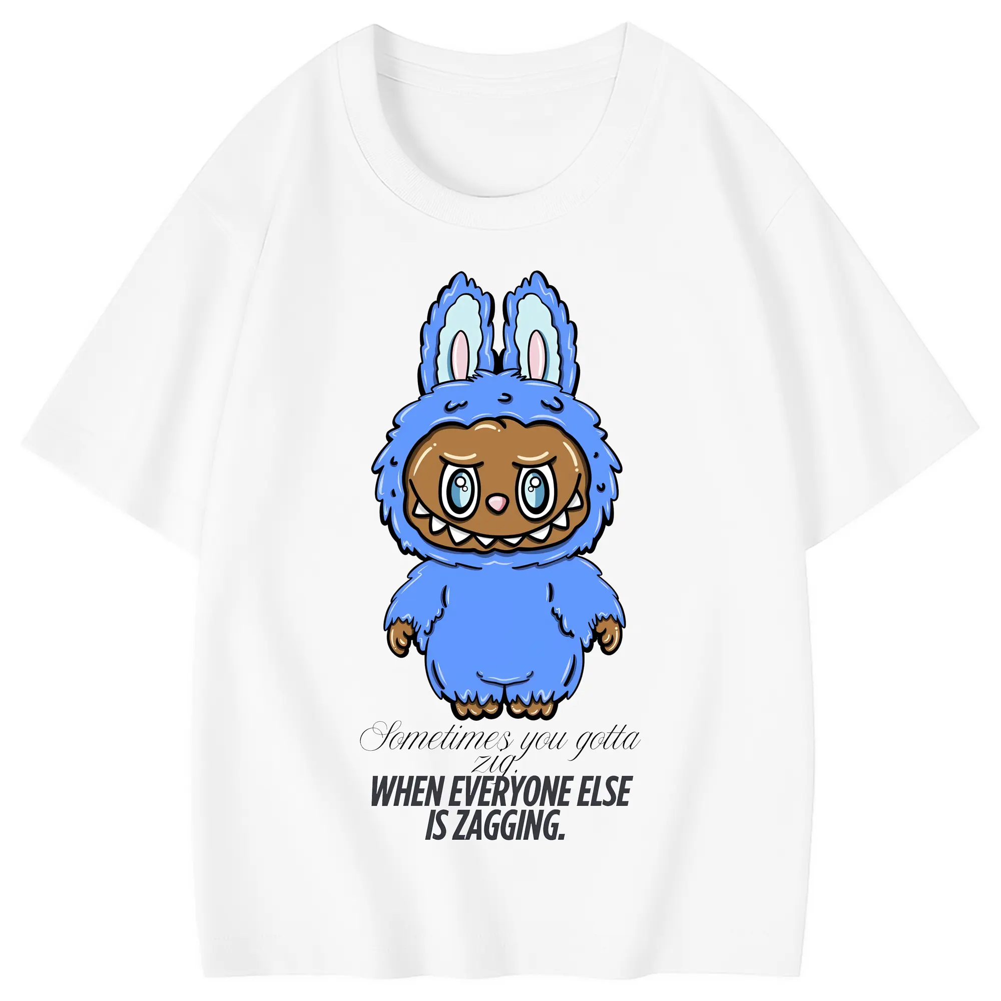 ラブブ グッズ ラブブ - 綿100％ キッズTシャツ ・ フロントプリント ・ 快適 通気性 ・ スポーツ カジュアル 散歩用