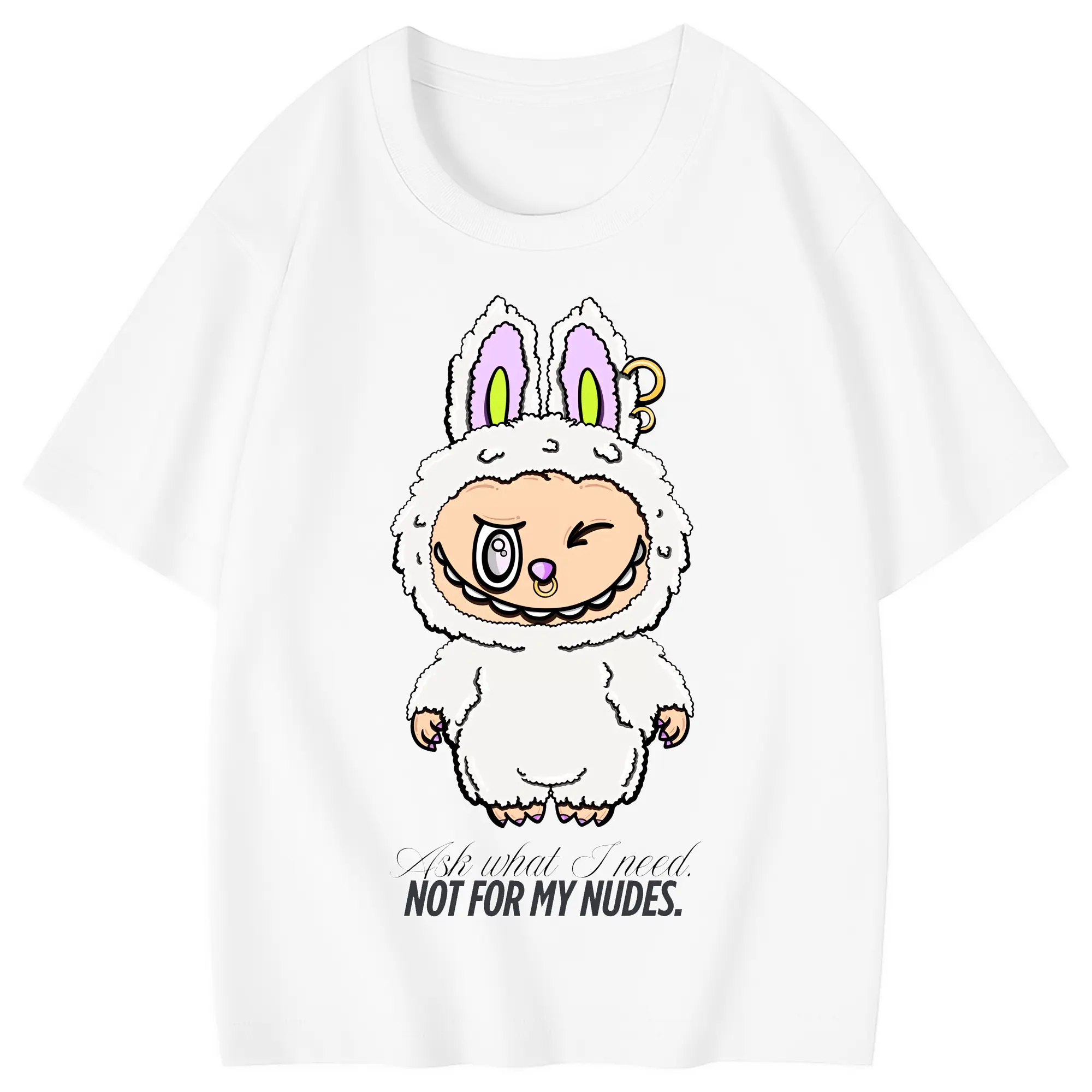 ラブブ グッズ ラブブ - 綿100％ キッズTシャツ ・ フロントプリント ・ 快適 通気性 ・ スポーツ カジュアル 散歩用