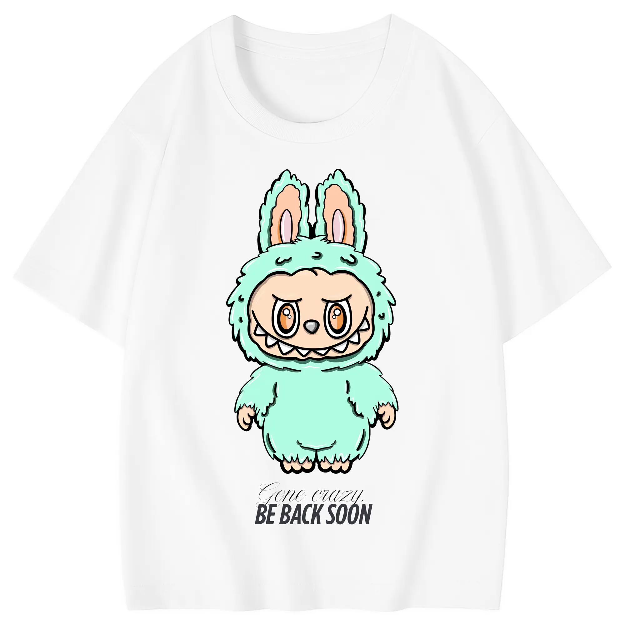 ラブブ グッズ ラブブ - 綿100％ キッズTシャツ ・ フロントプリント ・ 快適 通気性 ・ スポーツ カジュアル 散歩用