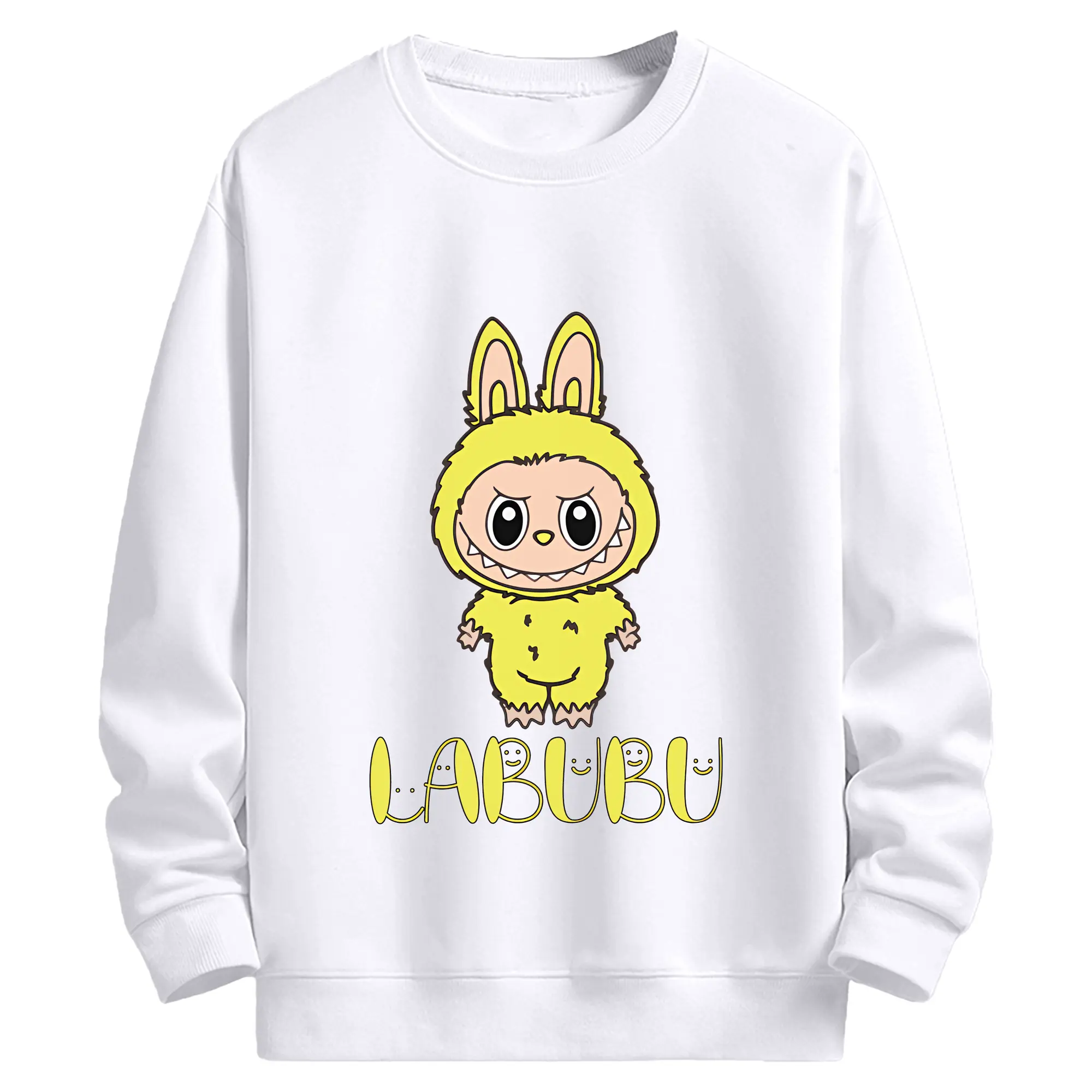 ラブブ グッズ ラブブ - 高品質 クルーネック スウェット ・ コットン59％ ポリエステル41％ ・ ユニセックス 長袖 トレーナー ・ カジュアル デイリー スポーツ 散歩用