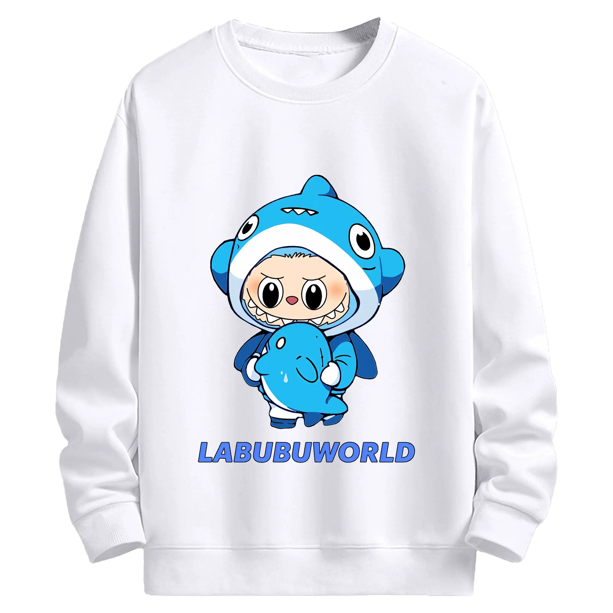 ラブブ グッズ ラブブ - 高品質 クルーネック スウェット ・ コットン59％ ポリエステル41％ ・ ユニセックス 長袖 トレーナー ・ カジュアル デイリー スポーツ 散歩用