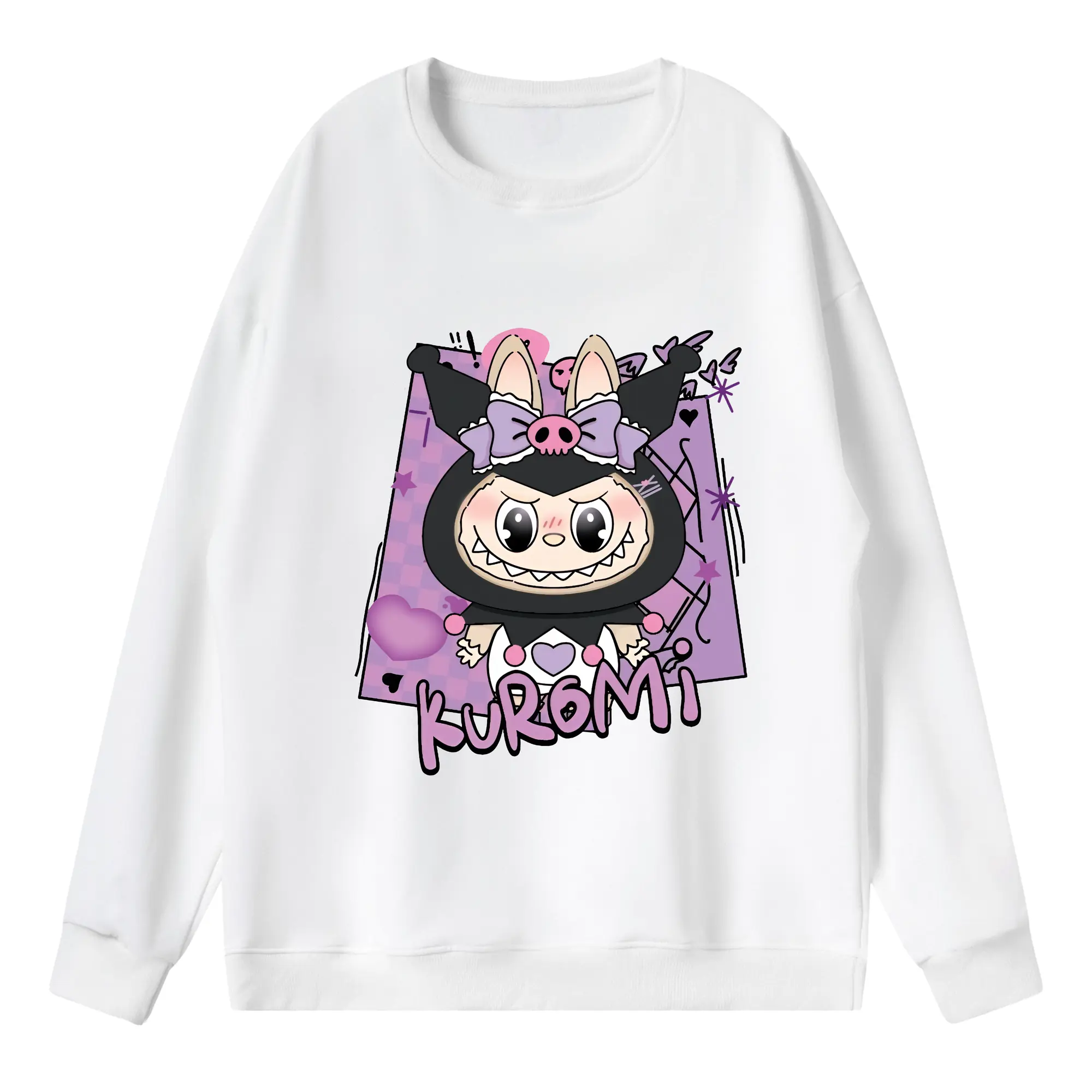 ラブブ グッズ ラブブ - 薄手 クルーネック スウェット 裏毛260g · ポリエステル 春秋向け カジュアル 男女兼用 · トレーナー デイリー スポーツ 散歩に最適