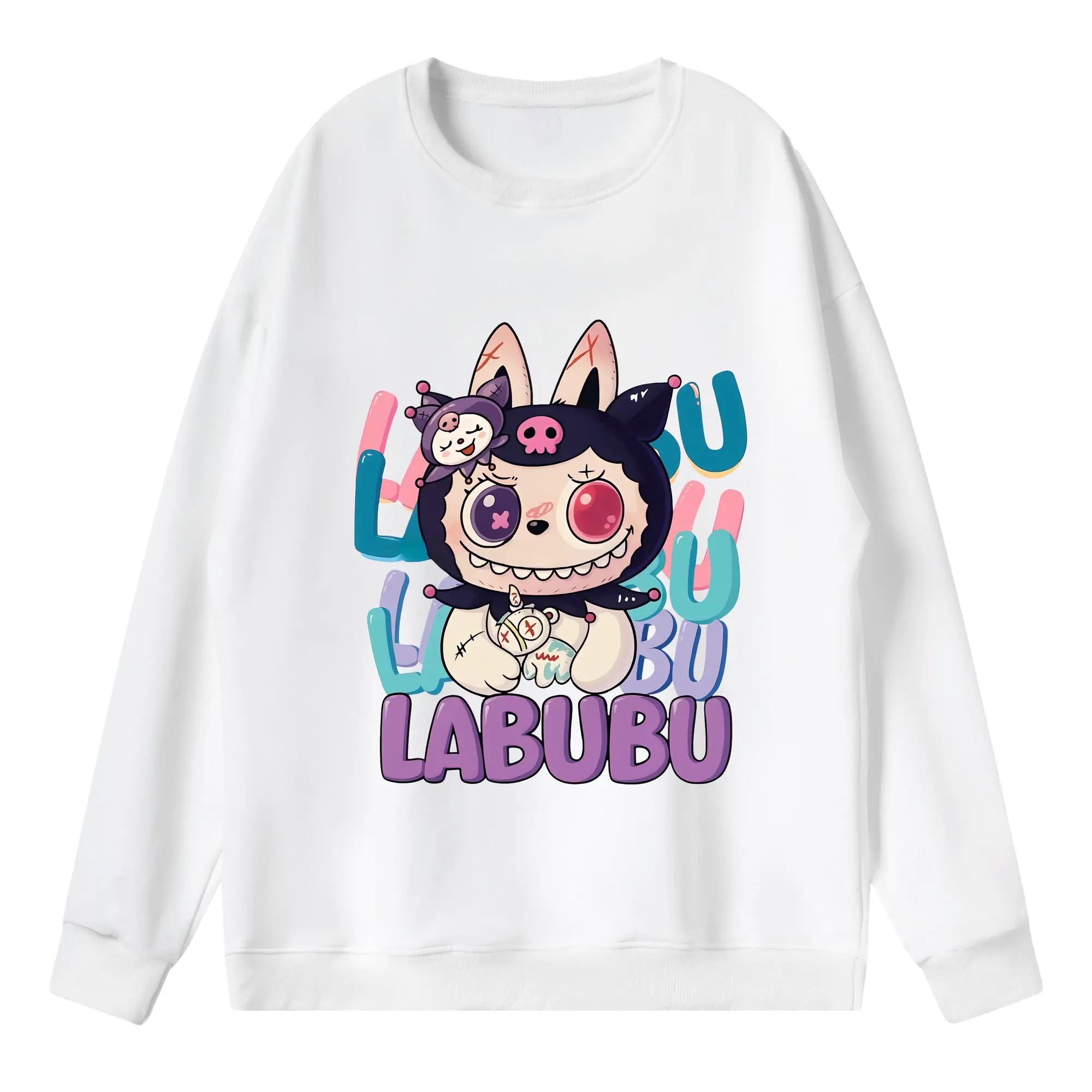 ラブブ グッズ ラブブ - 薄手 クルーネック スウェット 裏毛260g · ポリエステル 春秋向け カジュアル 男女兼用 · トレーナー デイリー スポーツ 散歩に最適