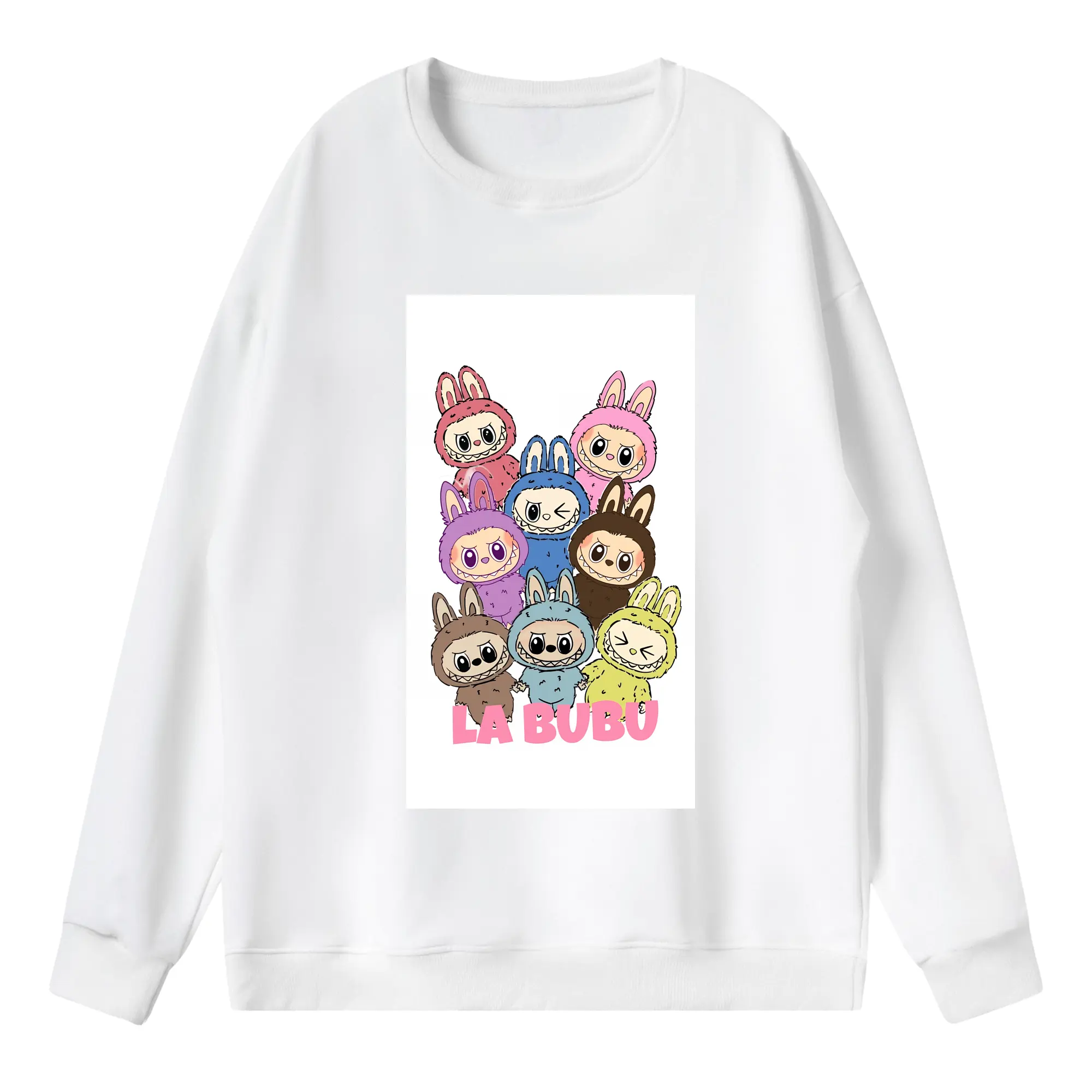 ラブブ グッズ ラブブ - 薄手 クルーネック スウェット 裏毛260g · ポリエステル 春秋向け カジュアル 男女兼用 · トレーナー デイリー スポーツ 散歩に最適