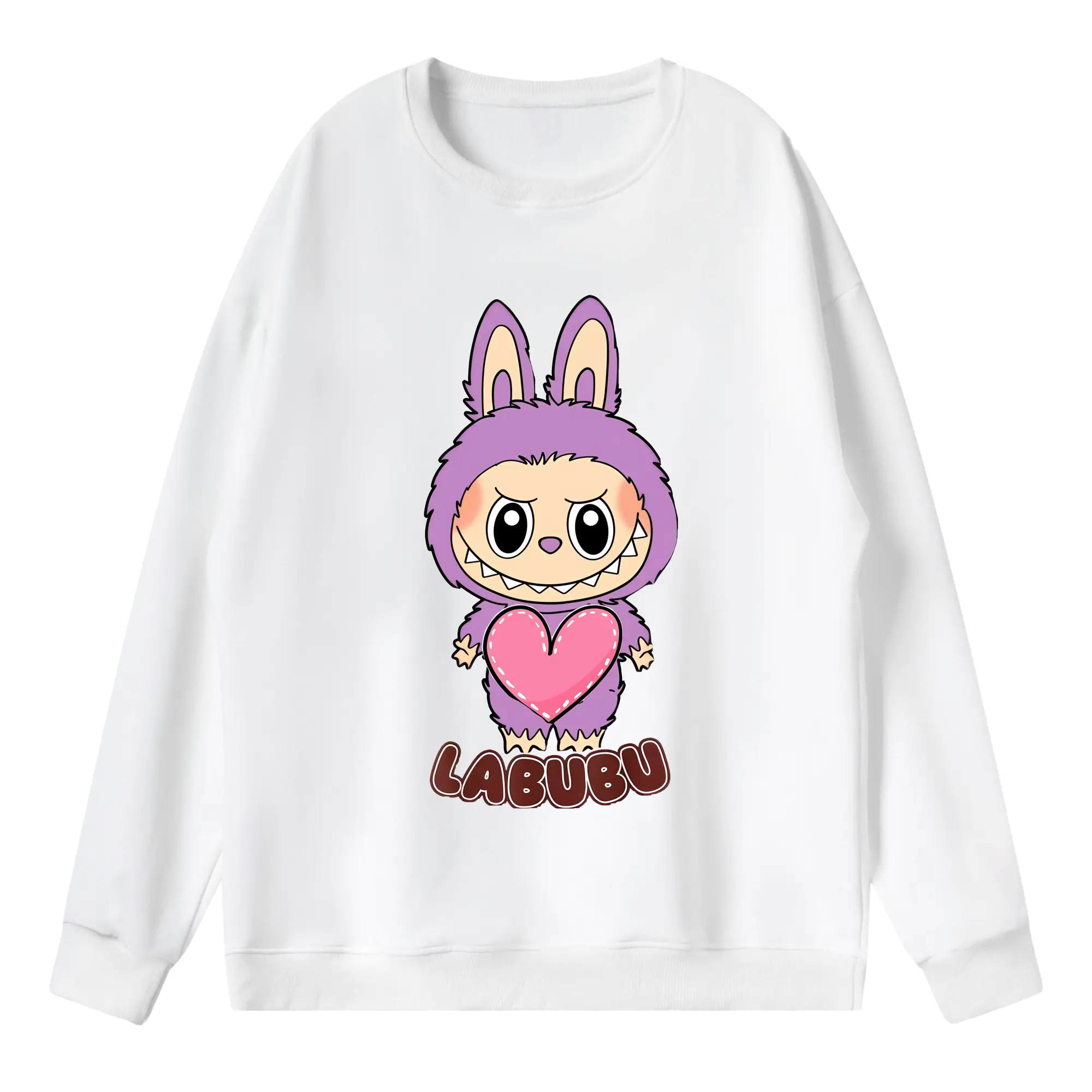 ラブブ グッズ ラブブ - 薄手 クルーネック スウェット 裏毛260g · ポリエステル 春秋向け カジュアル 男女兼用 · トレーナー デイリー スポーツ 散歩に最適