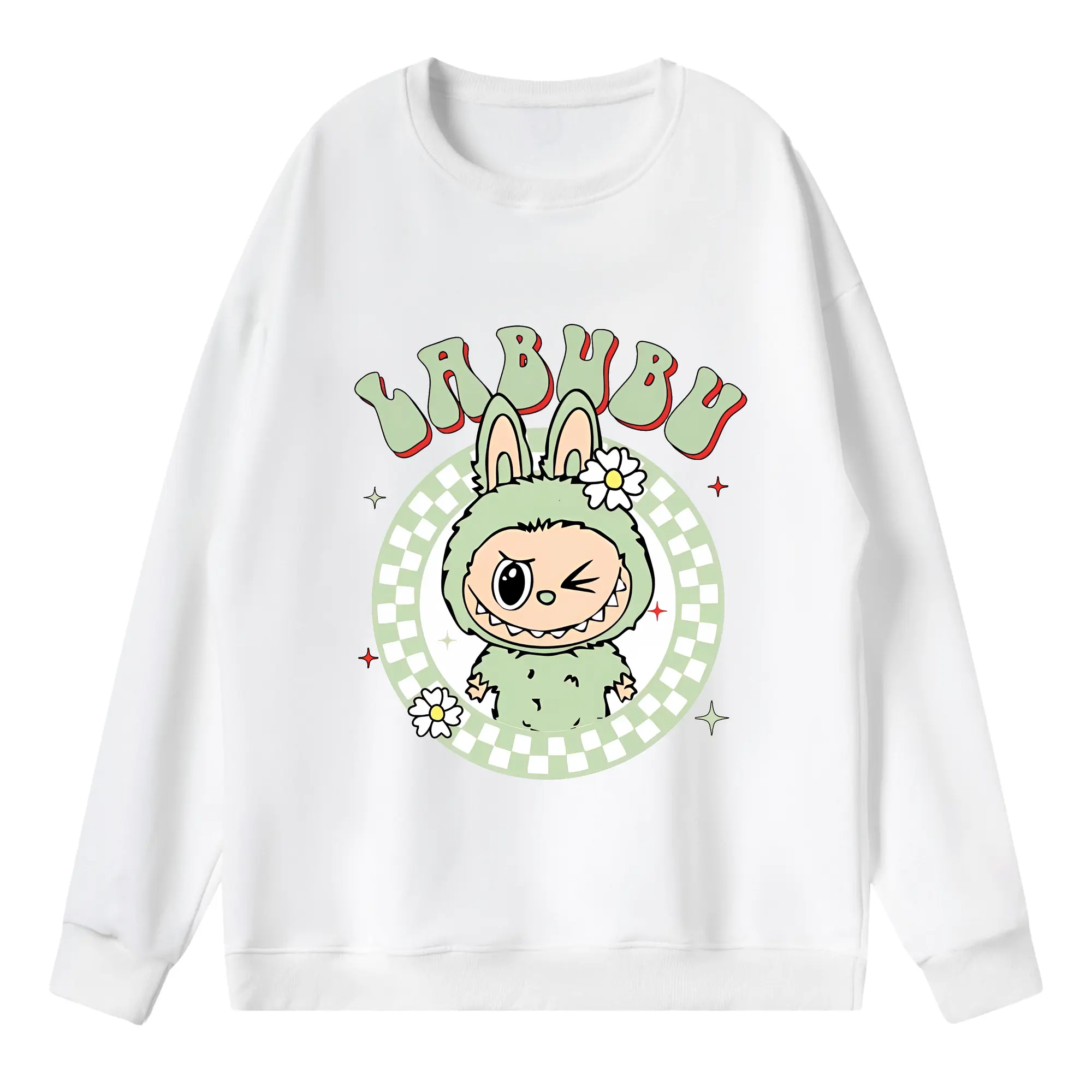 ラブブ グッズ ラブブ - 薄手 クルーネック スウェット 裏毛260g · ポリエステル 春秋向け カジュアル 男女兼用 · トレーナー デイリー スポーツ 散歩に最適