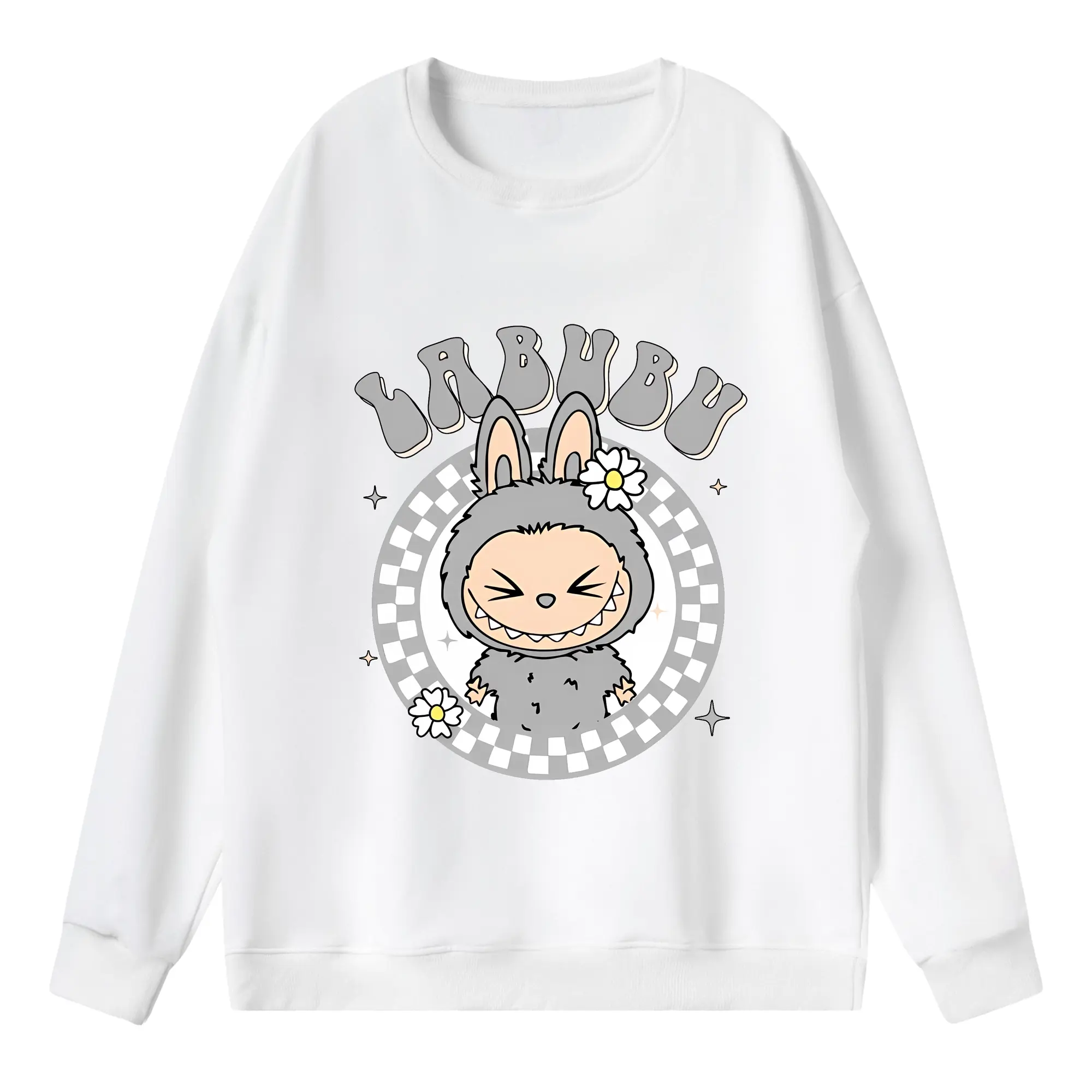 ラブブ グッズ ラブブ - 薄手 クルーネック スウェット 裏毛260g · ポリエステル 春秋向け カジュアル 男女兼用 · トレーナー デイリー スポーツ 散歩に最適