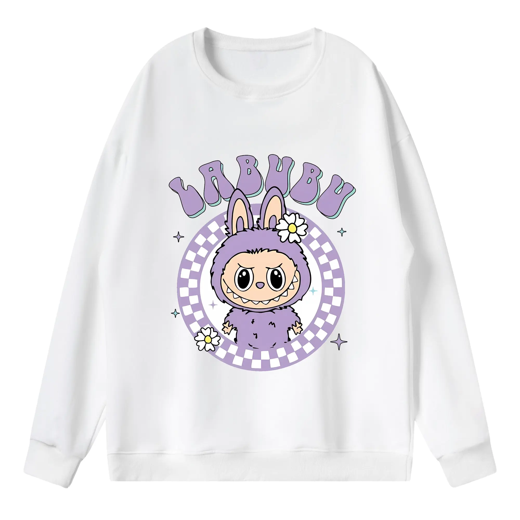 ラブブ グッズ ラブブ - 薄手 クルーネック スウェット 裏毛260g · ポリエステル 春秋向け カジュアル 男女兼用 · トレーナー デイリー スポーツ 散歩に最適