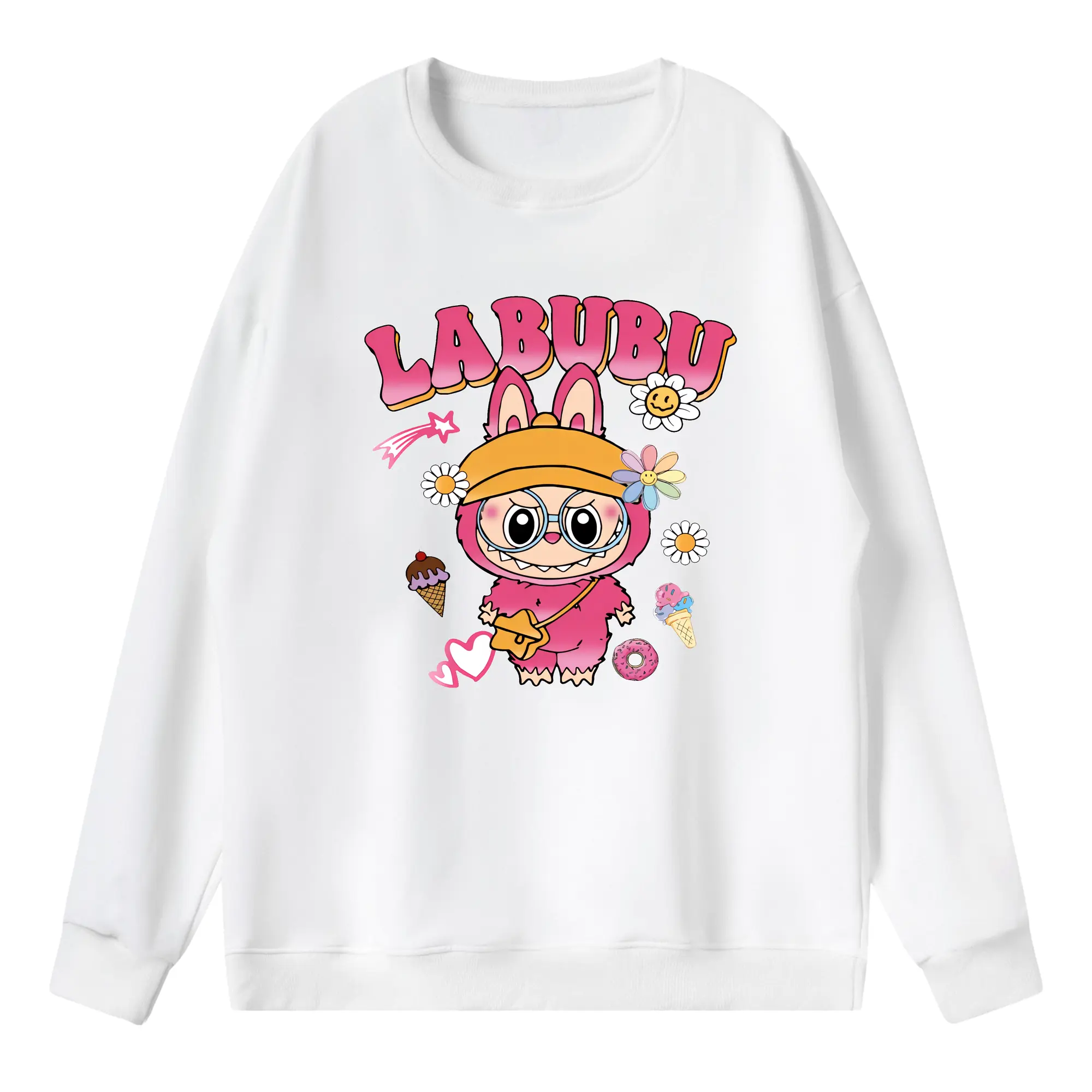 ラブブ グッズ ラブブ - 薄手 クルーネック スウェット 裏毛260g · ポリエステル 春秋向け カジュアル 男女兼用 · トレーナー デイリー スポーツ 散歩に最適