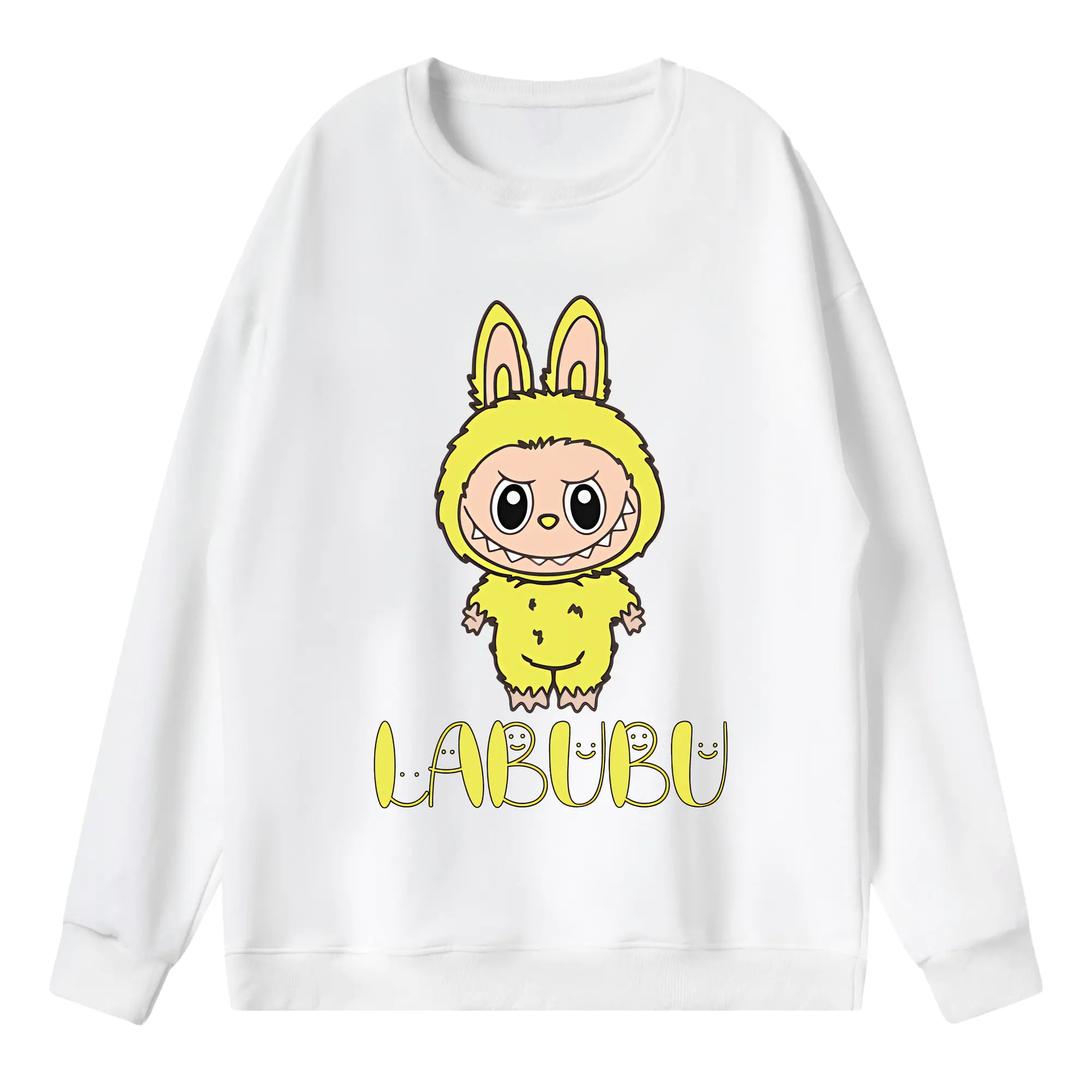 ラブブ グッズ ラブブ - 薄手 クルーネック スウェット 裏毛260g · ポリエステル 春秋向け カジュアル 男女兼用 · トレーナー デイリー スポーツ 散歩に最適