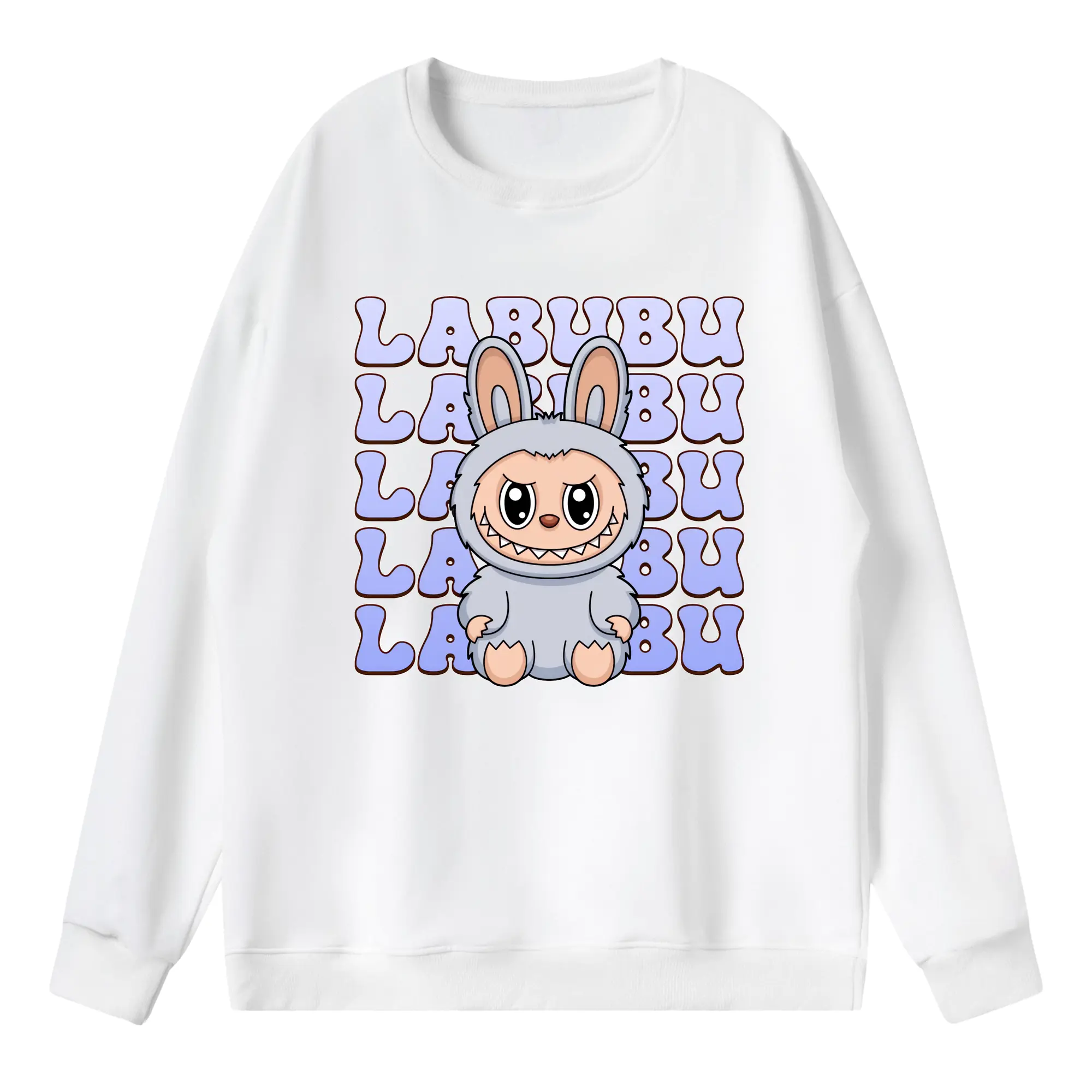 ラブブ グッズ ラブブ - 薄手 クルーネック スウェット 裏毛260g · ポリエステル 春秋向け カジュアル 男女兼用 · トレーナー デイリー スポーツ 散歩に最適