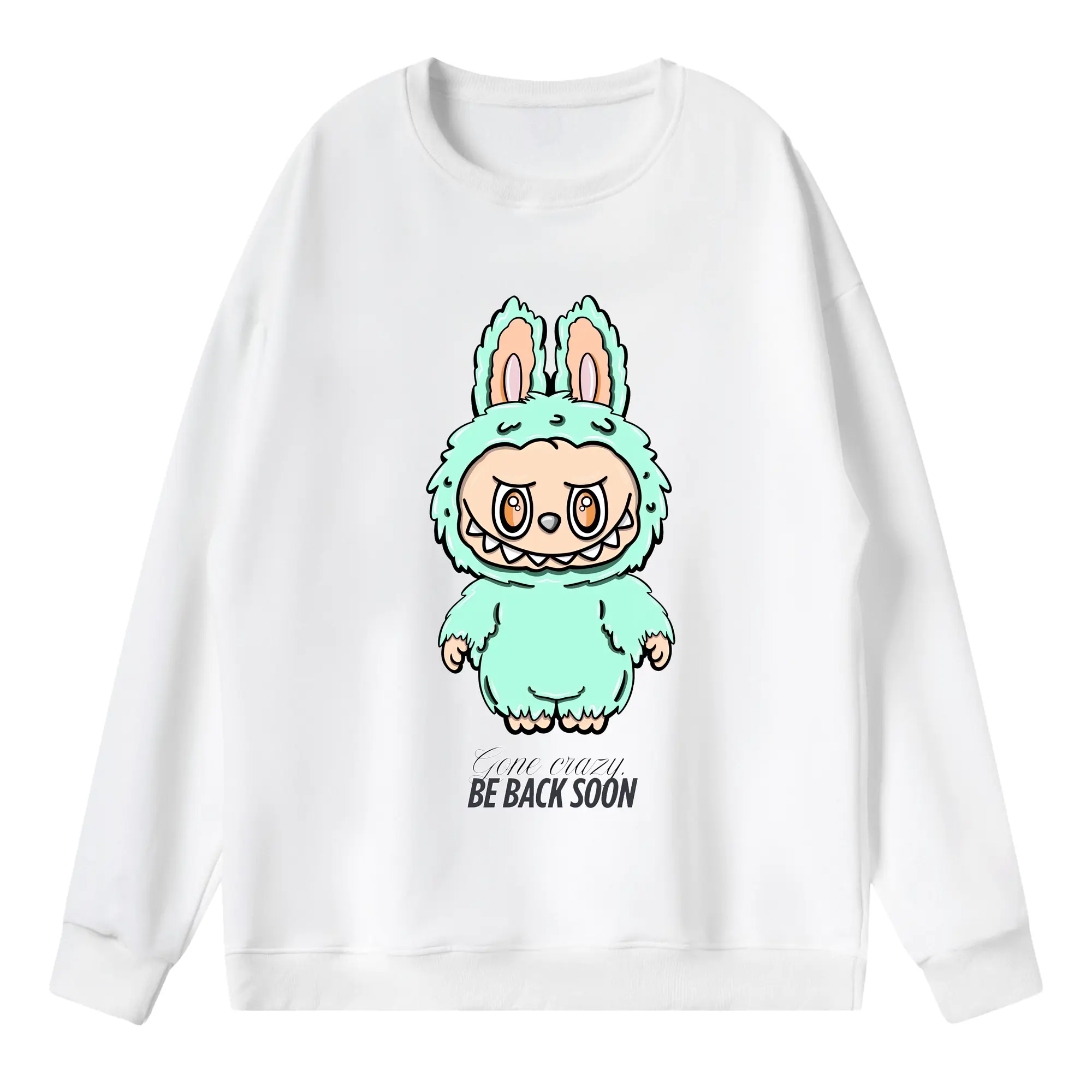 ラブブ グッズ ラブブ - 薄手 クルーネック スウェット 裏毛260g · ポリエステル 春秋向け カジュアル 男女兼用 · トレーナー デイリー スポーツ 散歩に最適