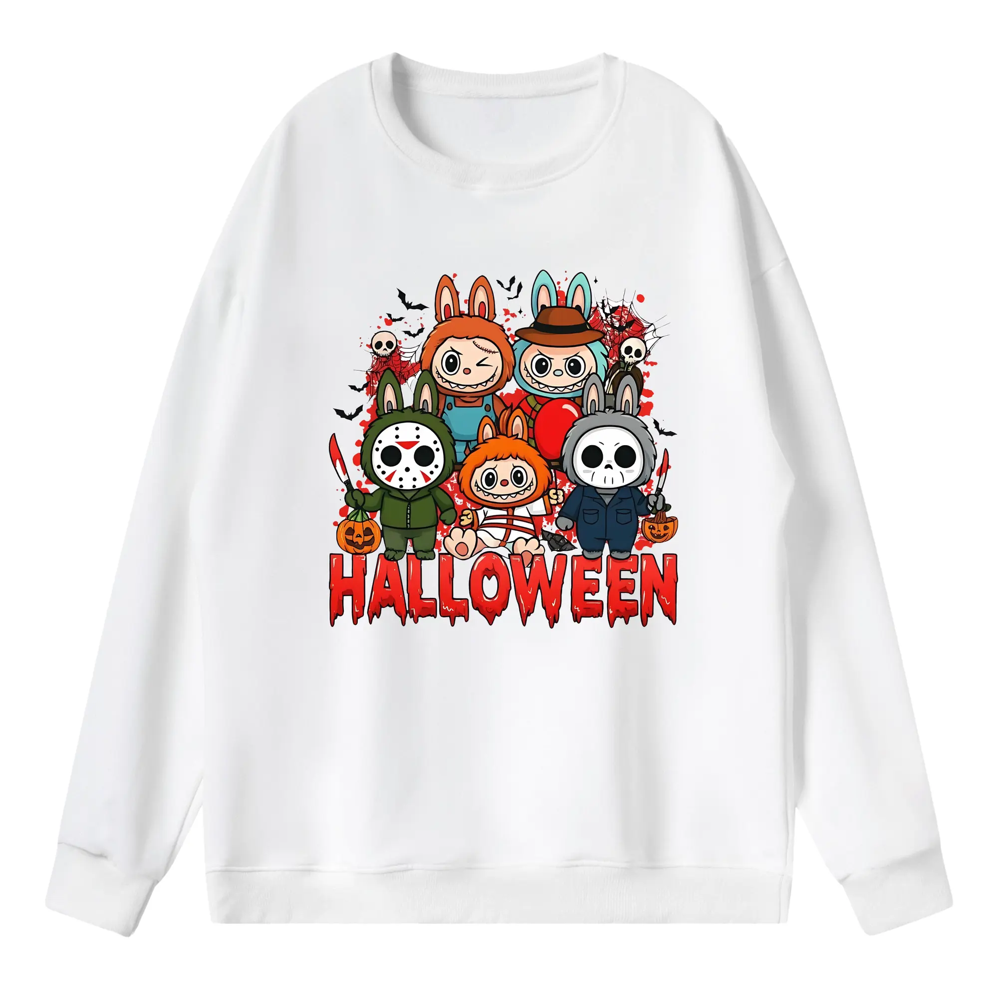 ラブブ グッズ ラブブ - 薄手 クルーネック スウェット 裏毛260g · ポリエステル 春秋向け カジュアル 男女兼用 · トレーナー デイリー スポーツ 散歩に最適